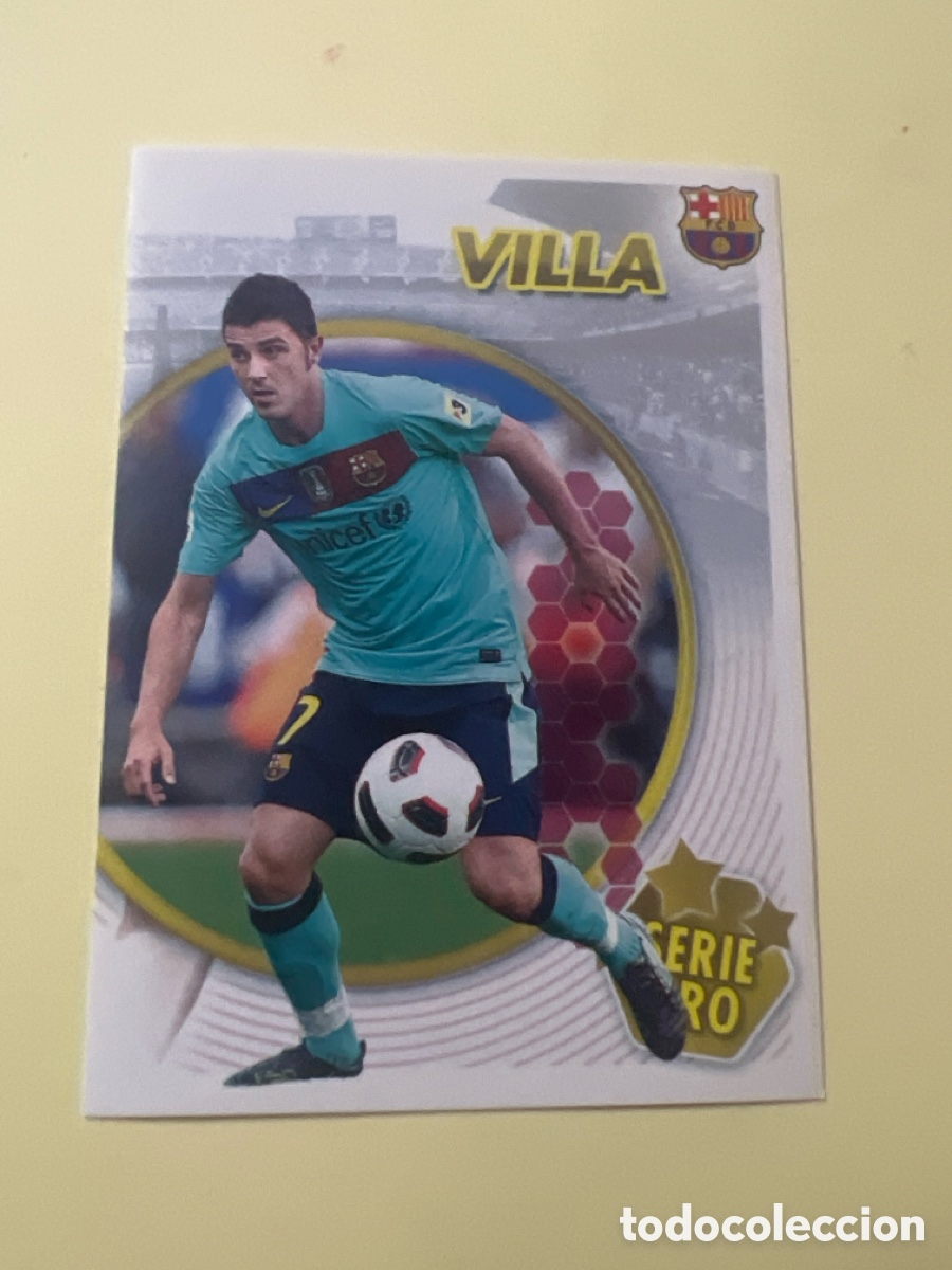 Fu&szlig;ball-Sticker: CROMO ALBUM FC BARCELONA 2010 2011 PANINI 127 DAVID VILLA SERIE ORO - SIN PEGAR LIGA 10 11 BAR&Ccedil;A FCB