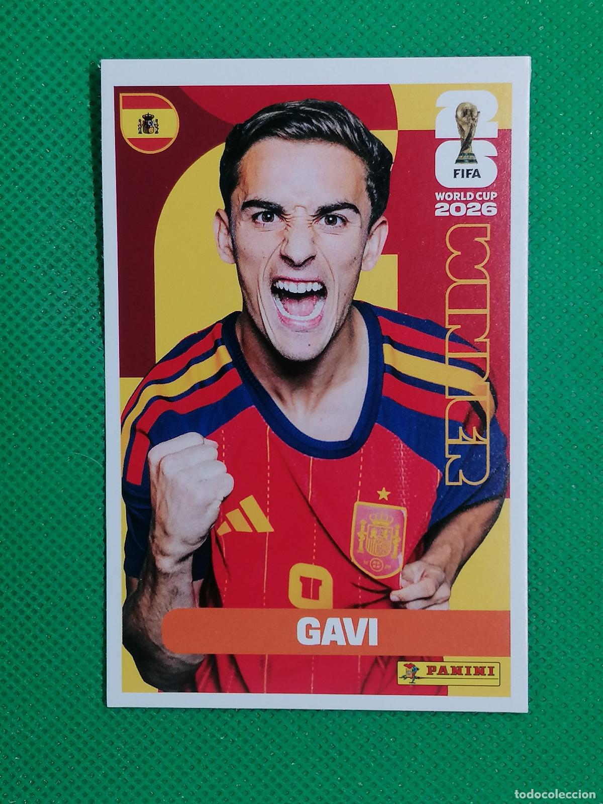 Cartes &agrave; collectionner de Football: 10 GAVI ESPA&Ntilde;A WINNER POSTER ⚽ PANINI FIFA MUNDIAL WORLD CUP 26 2026 STICKER ⚽