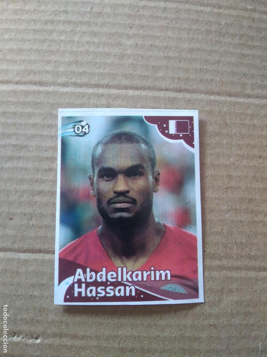 Fu&szlig;ball-Sticker: 4 ABDELKARIM HASSAN QATAR CATAR CROMO FUTBOL MUNDIAL 2022 EDITADO EN BRASIL WORLD CUP COPA DEL MUNDO