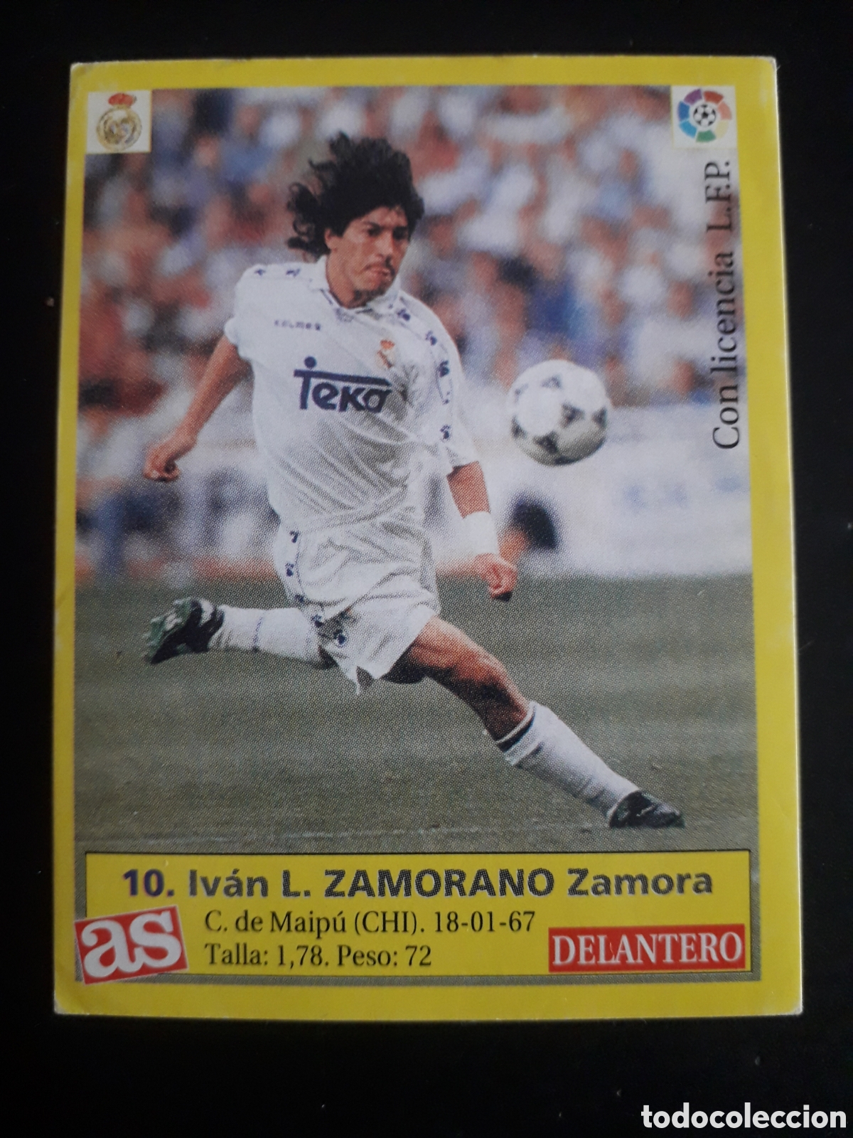 Cromos de f&uacute;tbol: ZAMORANO REAL MADRID N&deg; 10 DIARIO AS LIGA 1995 1996 95 96 SIN PEGAR PEDIDO M&Iacute;NIMO 3&euro;
