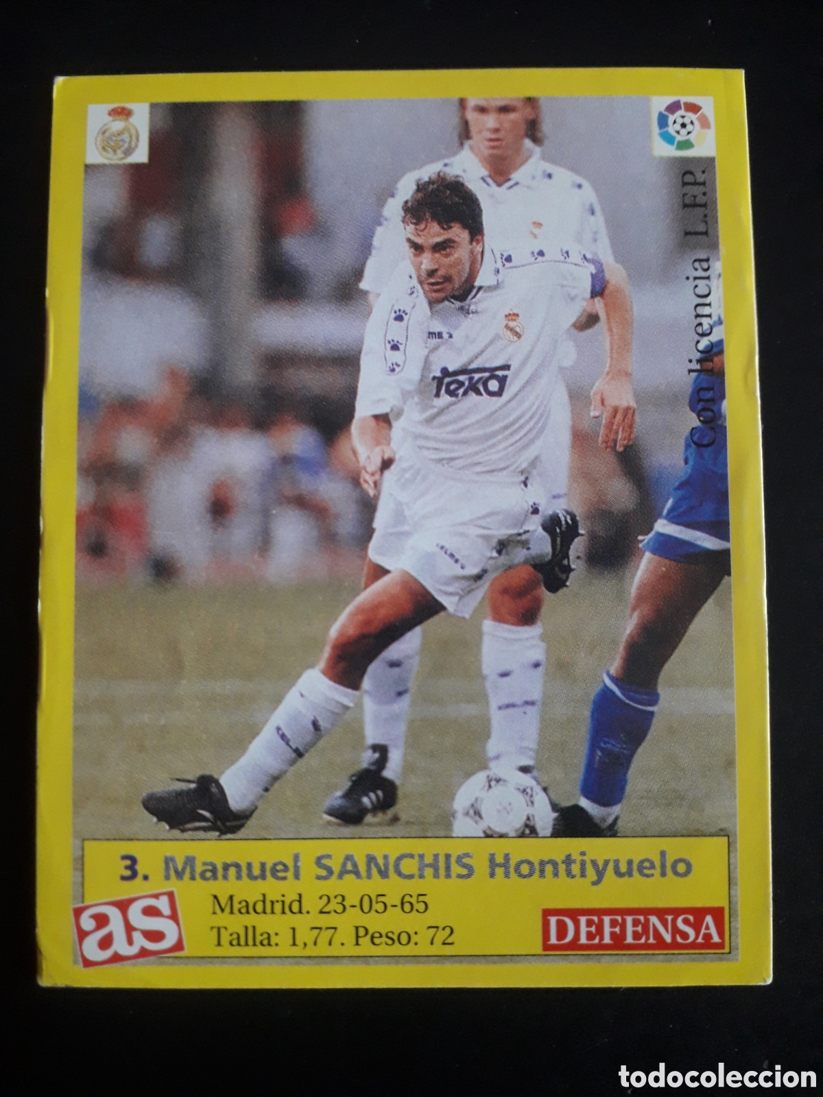 Fu&szlig;ball-Sticker: SANCHIS REAL MADRID N&deg; 3 DIARIO AS LIGA 1995 1996 95 96 SIN PEGAR PEDIDO M&Iacute;NIMO 3&euro;