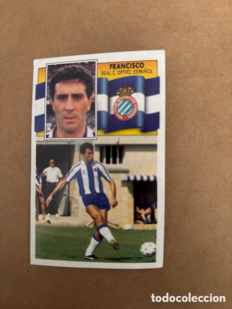 Cromos de f&uacute;tbol: Francisco. RCD Espa&ntilde;ol. 90/91. Coloca Liga Este