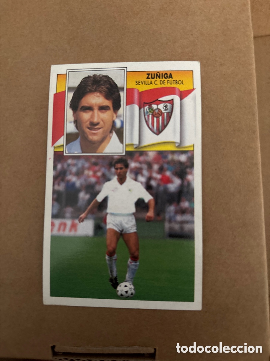 Cromos de f&uacute;tbol: Z&uacute;&ntilde;iga. Sevilla. 90/91 Coloca Liga Este