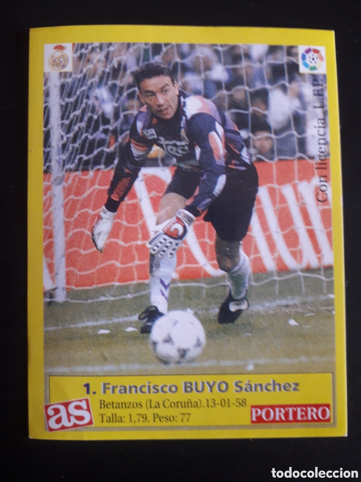 Cromos de f&uacute;tbol: BUYO REAL MADRID N&deg; 1 DIARIO AS LIGA 1995 1996 95 96 SIN PEGAR PEDIDO M&Iacute;NIMO 3&euro;