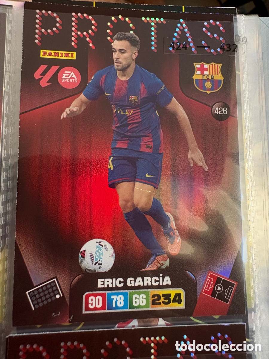 Cromos de f&uacute;tbol: Eric Garcia Protas n&uacute;mero 426 del Barcelona cromo adrenalyn XL 25-26 2025-2026