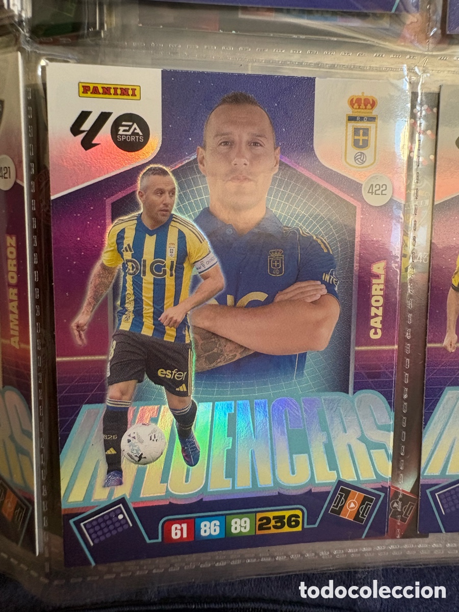 Football Stickers: Cazorla Influencers n&uacute;mero 422 del Oviedo cromo adrenalyn XL 25-26 2025-2026