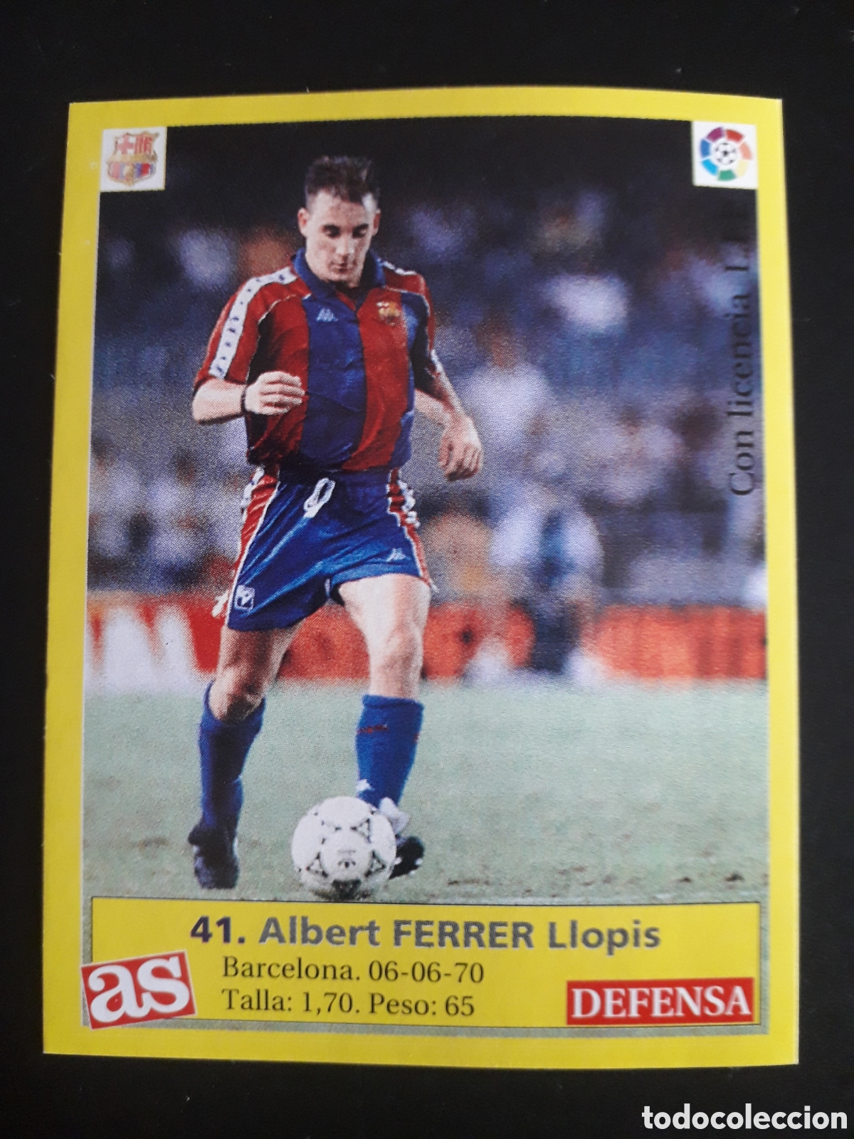 Football Stickers: FERRER FC BARCELONA N&deg; 41 DIARIO AS LIGA 1995 1996 95 96 SIN PEGAR PEDIDO M&Iacute;NIMO 3&euro;