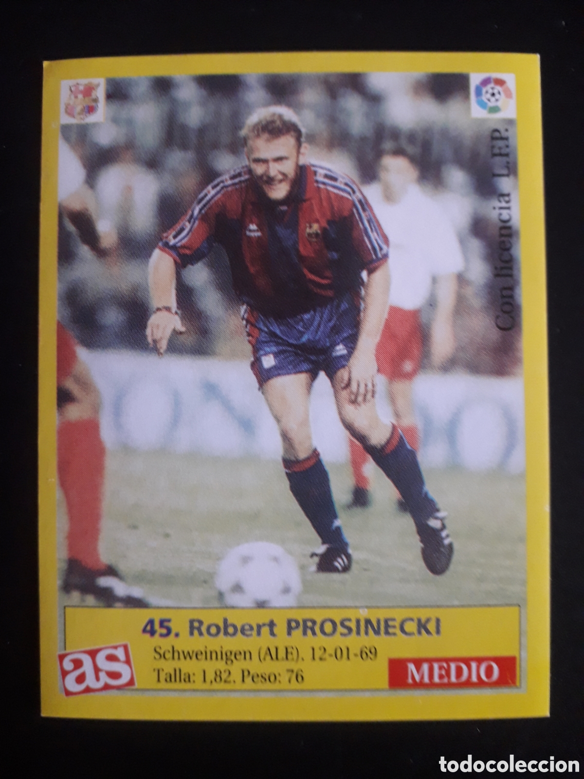 Football Stickers: PROSINECKI FC BARCELONA N&deg; 45 DIARIO AS LIGA 1995 1996 95 96 SIN PEGAR PEDIDO M&Iacute;NIMO 3&euro;