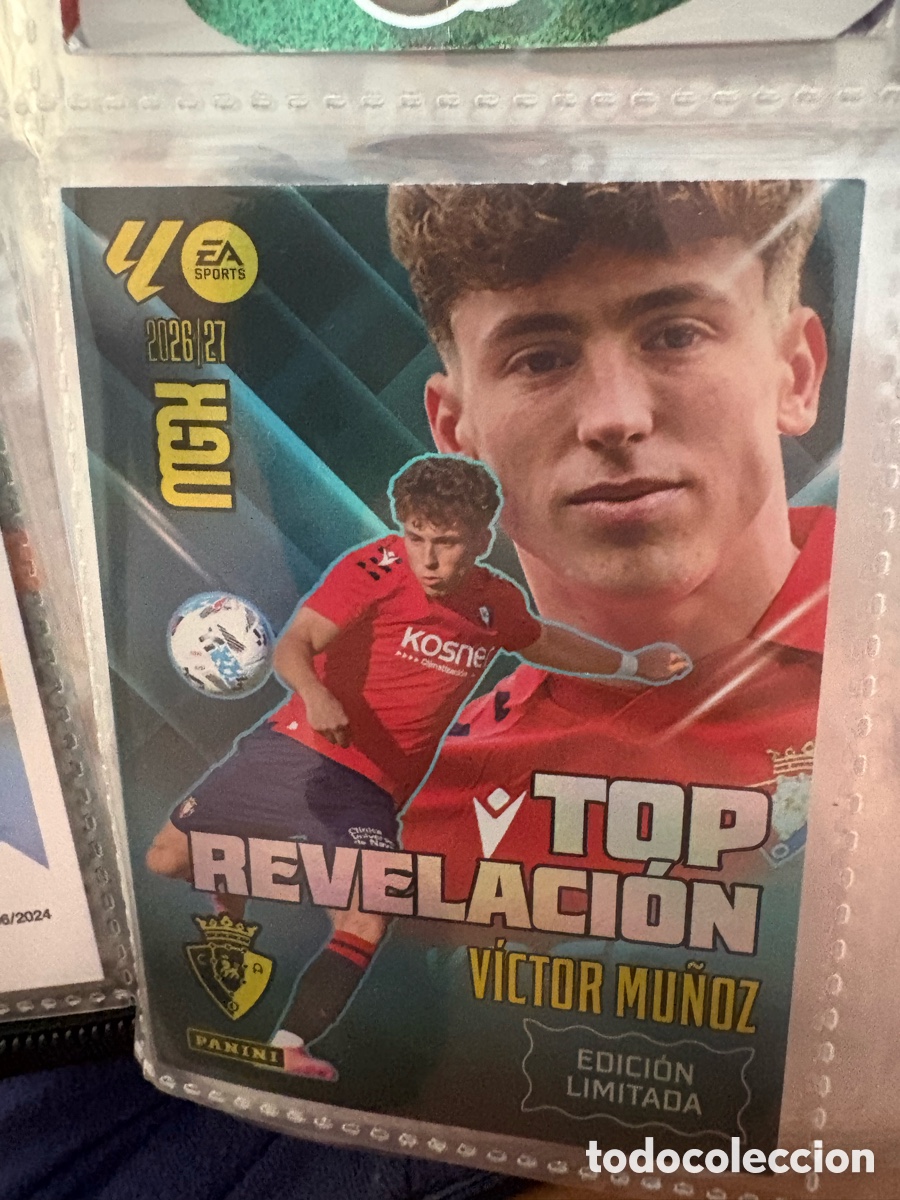 Cromos de f&uacute;tbol: Victor Mu&ntilde;oz Osasuna Top Revelaci&oacute;n Edici&oacute;n Limitada Megacracks 2026-27