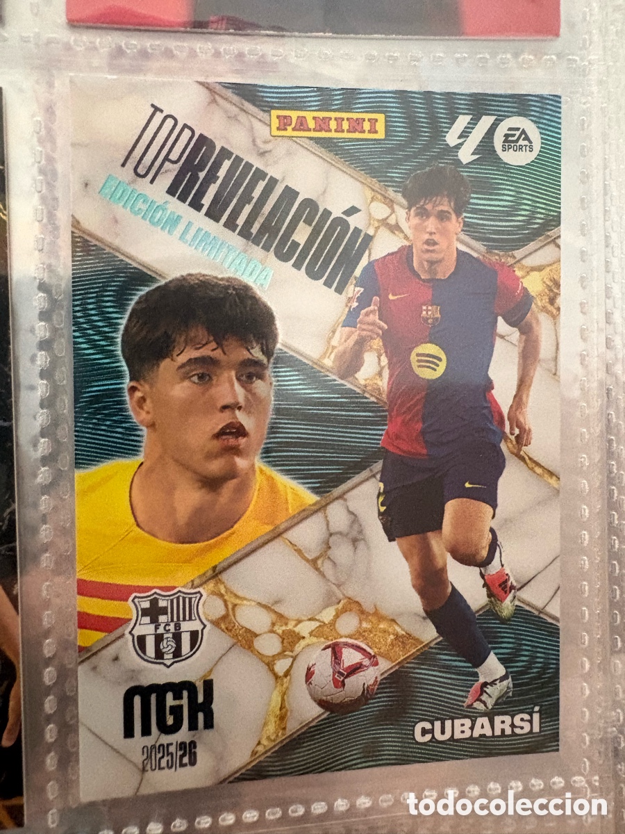 Football Stickers: Megacracks 25/26. Cubars&iacute;. Barcelona. Top revelaci&oacute;n. Edici&oacute;n limitada.