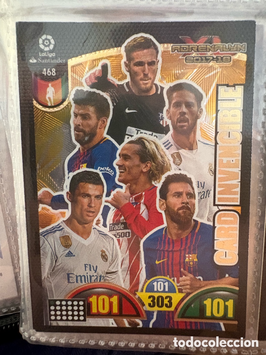 Football Stickers: 468 Card Invencible, Messi, Ronaldo, Griezmann, Isco, Piqu&eacute;, Oblak, Adrenalyn XL 2017 2018 17 18