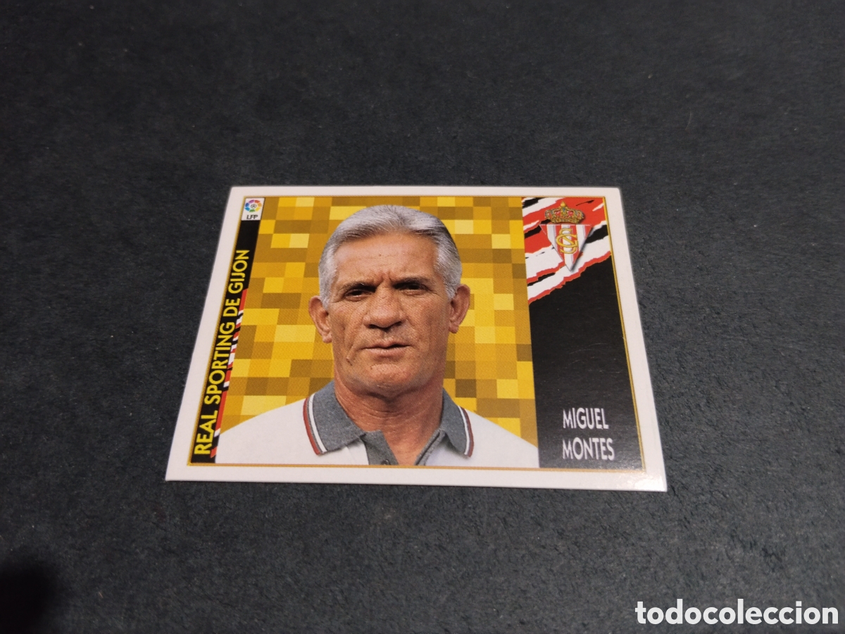 Football Stickers: Cromo futbol 97-98 Miguel Montes, Sporting de Gij&oacute;n