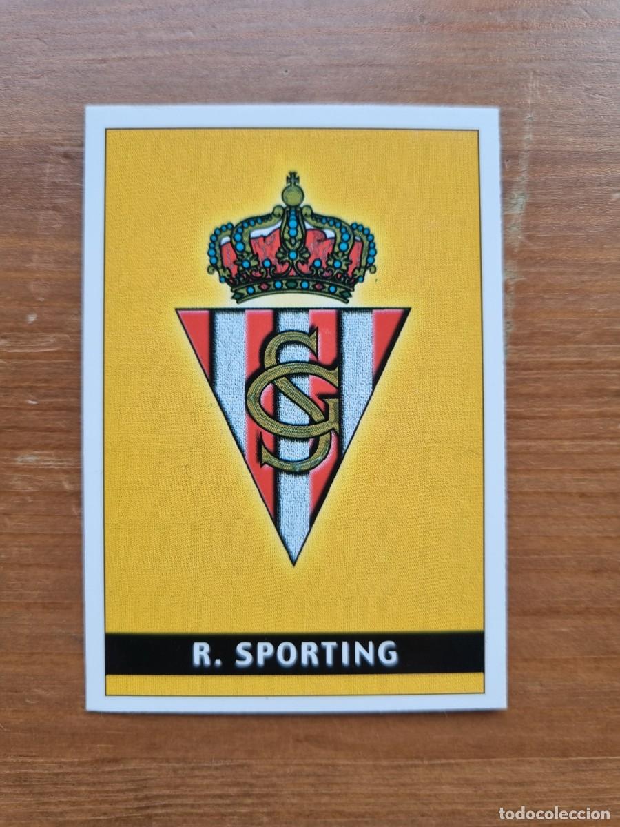 Figurine di Calcio: 429 ESCUDO / PLANTILLA (Sporting de Gij&oacute;n). Las Fichas de la Liga 2001 2002 01 02 (Mundicromo)