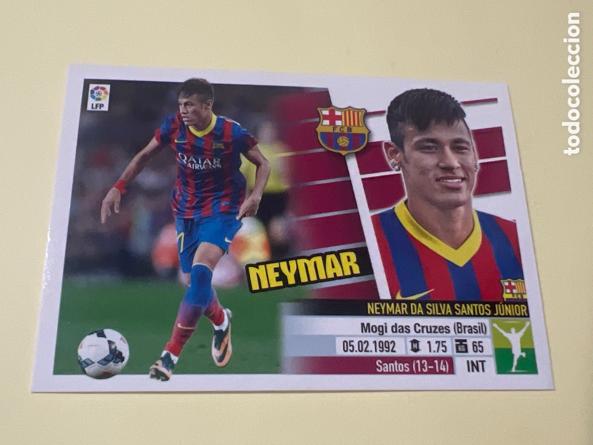 Cromos de f&uacute;tbol: C9164. NEYMAR VERSION F. C. BARCELONA FICHAJE 1 LIGA ESTE 2013 2014 13 14 NUNCA PEGADO SIN PEGAR