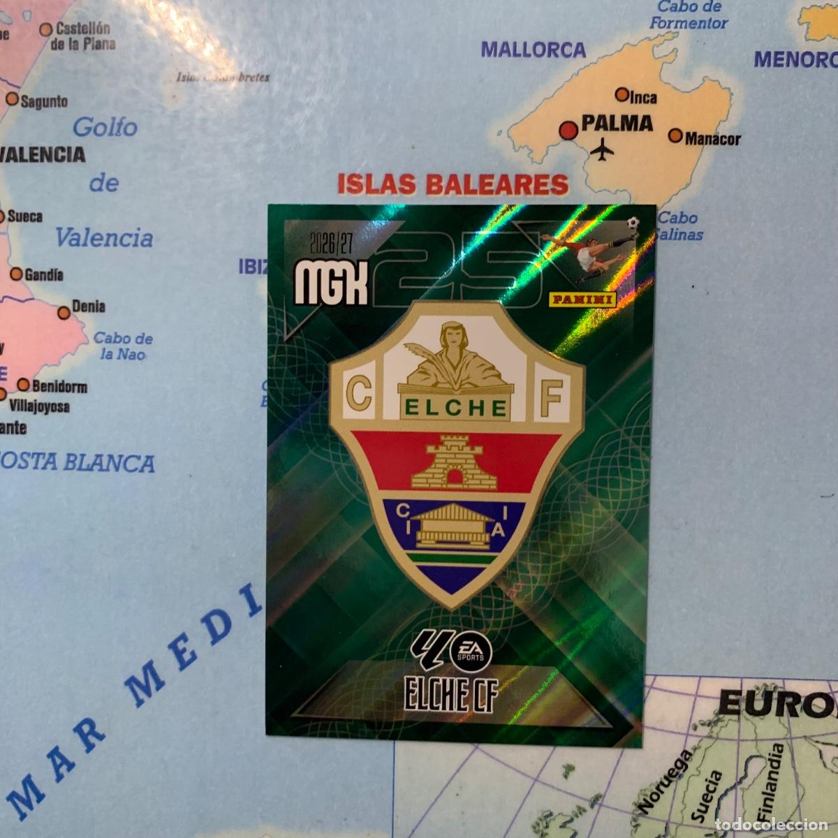 Cromos de f&uacute;tbol: Escudo del Elche n&uacute;mero 145 megacracks 26-27 2026-2027