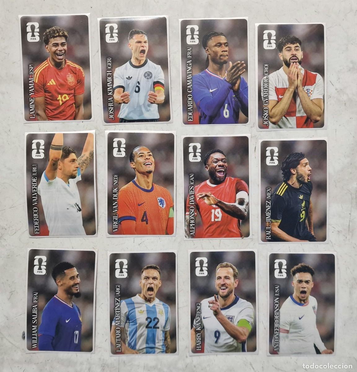 Cromos de f&uacute;tbol: PANINI FIFA WORLD CUP 2026 COCA COLA 12 CROMOS PEGATINAS DE BOTELLAS ITALIANAS
