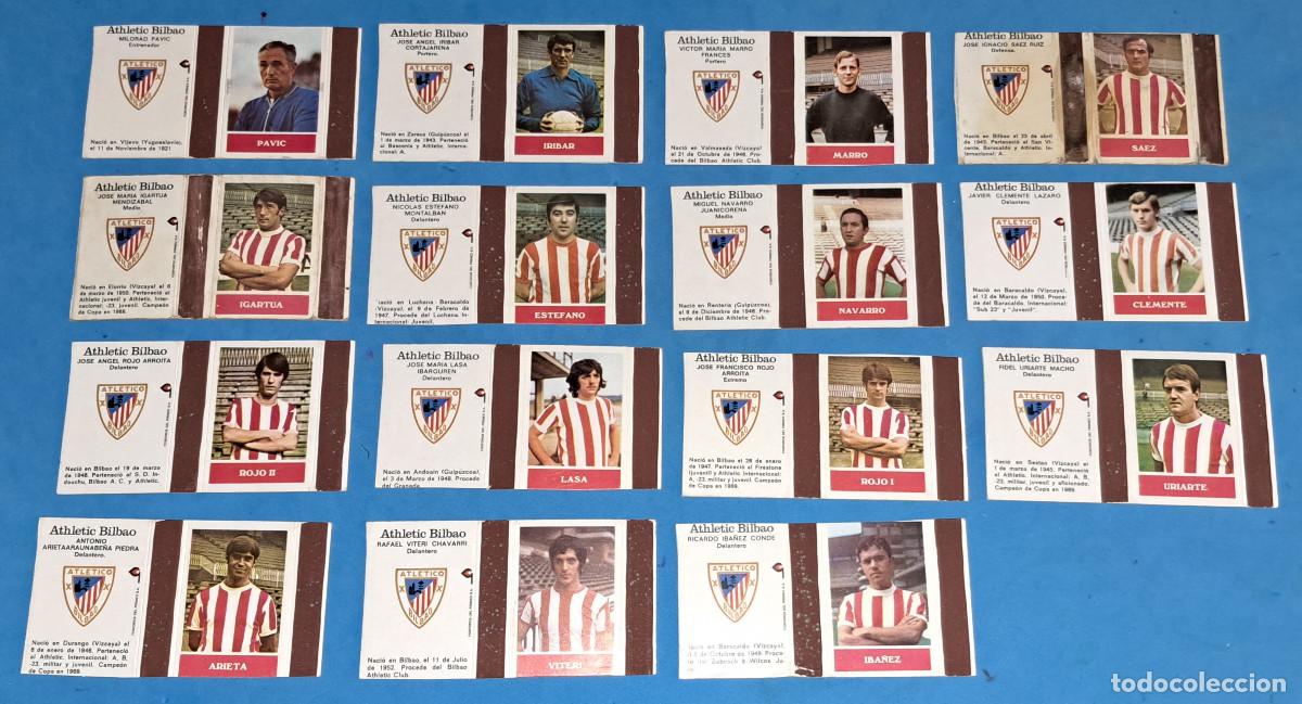 Cromos de f&uacute;tbol: AT. BILBAO - TEMP. 1972/73 - LOTE 15 CROMOS CAJAS DE CERILLAS - F&Oacute;SFOROS DEL PIRINEO, S.A.