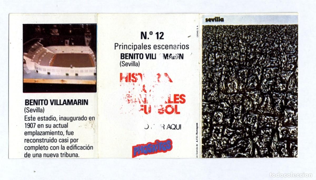 Cromos de f&uacute;tbol: HISTORIA DE LOS MUNDIALES DE FUTBOL - PHOSKITOS / N&ordm; 12 BENITO VILLAMAR&Iacute;N - CON PUNTO EN BLANCO