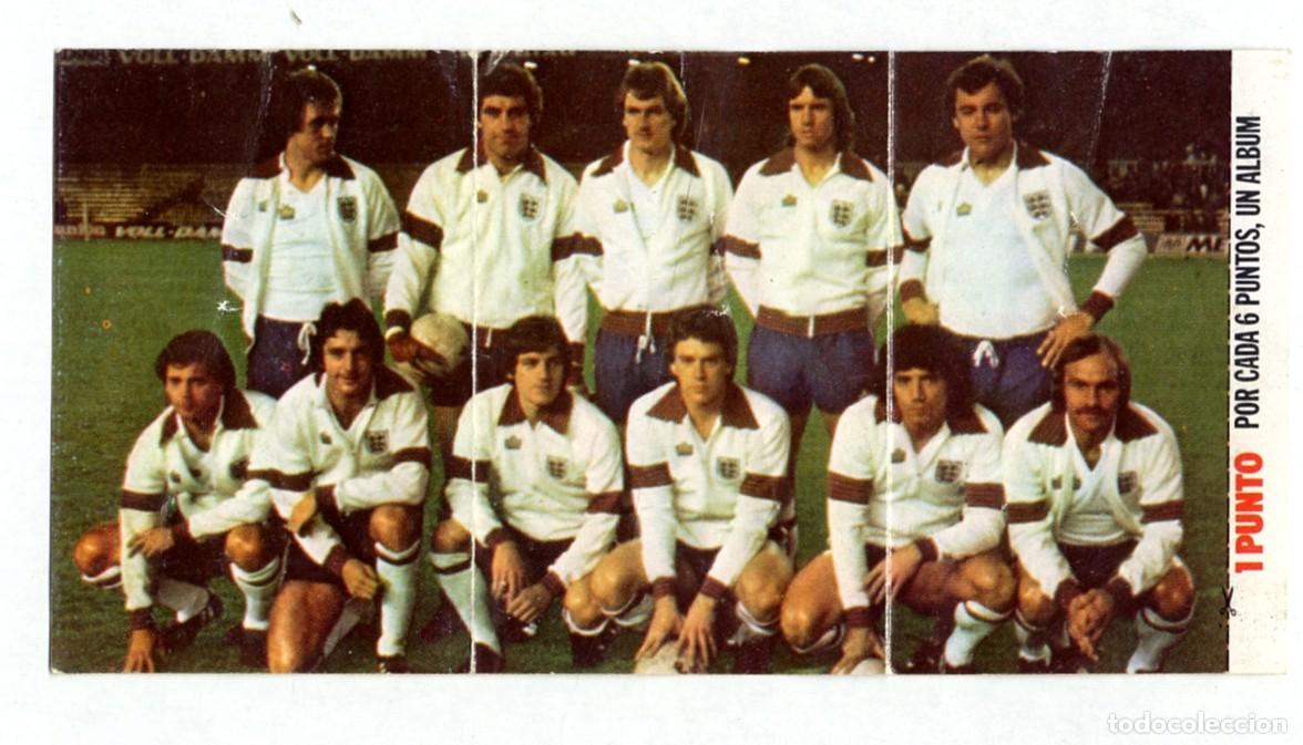 Cromos de f&uacute;tbol: HISTORIA DE LOS MUNDIALES DE FUTBOL - PHOSKITOS / N&ordm; 42 INGLATERRA - CON PUNTO DE ALBUM SIN CORTAR