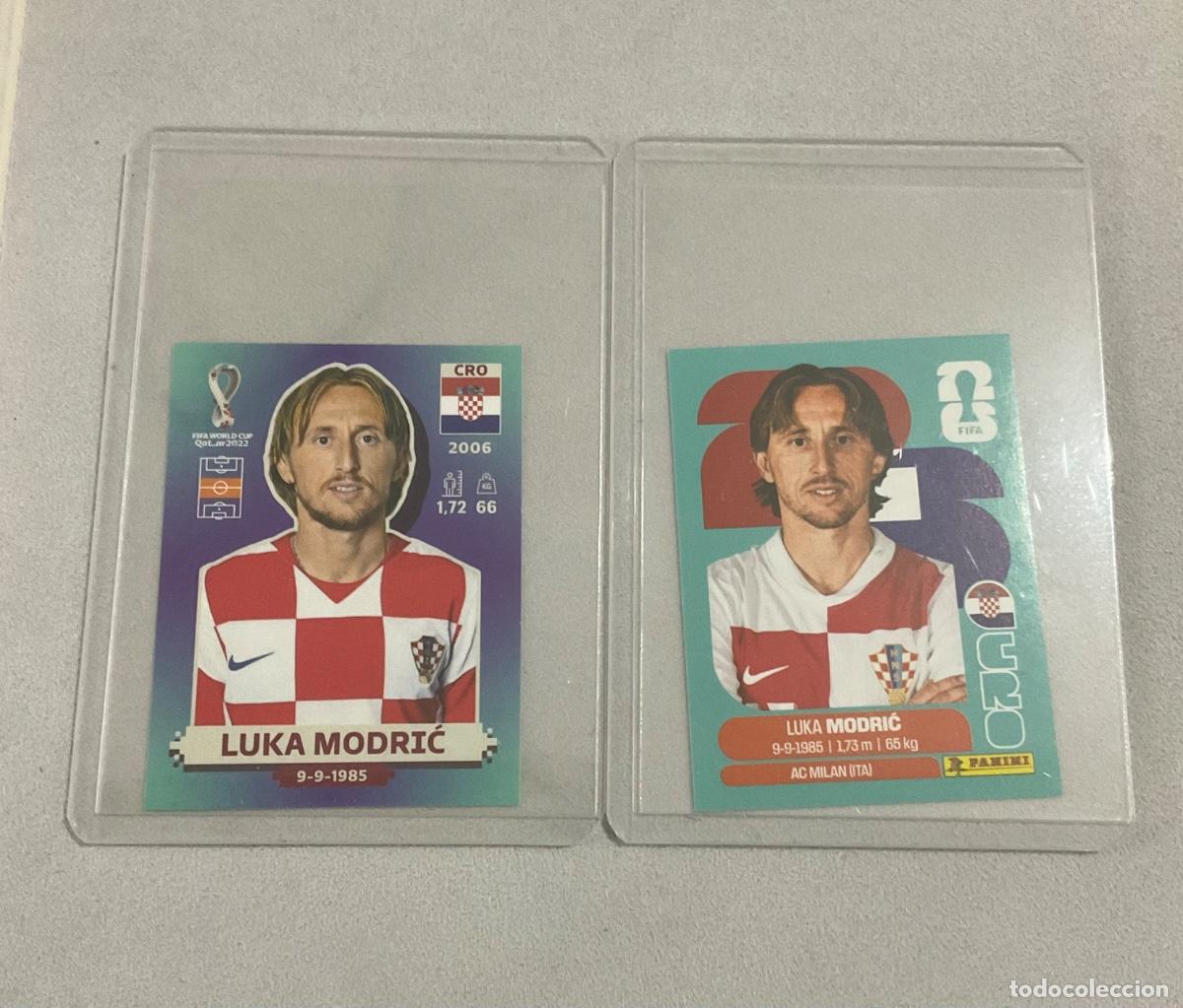 Cromos de f&uacute;tbol: Luka Modric - Lote 2 cromos Croacia - Mundial Qatar 22 - Mundial 26