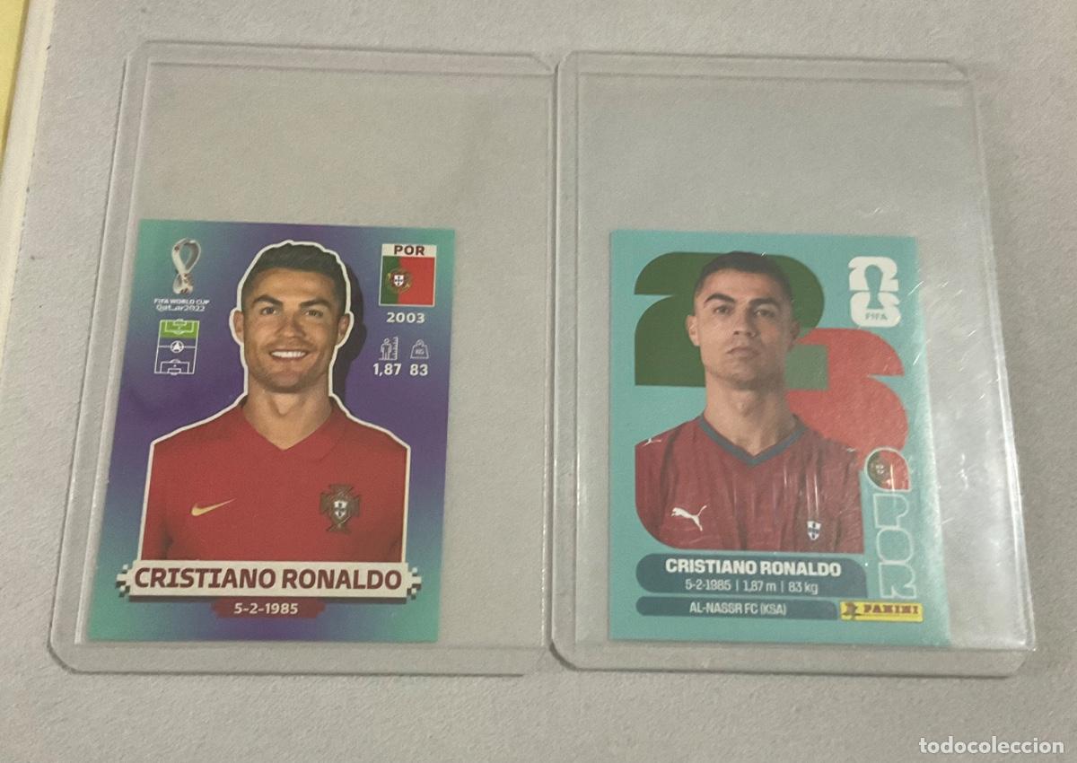 Cartes &agrave; collectionner de Football: Cristiano Ronaldo- Lote 2 cromos Portugal - Mundial Qatar 22 - Mundial 26