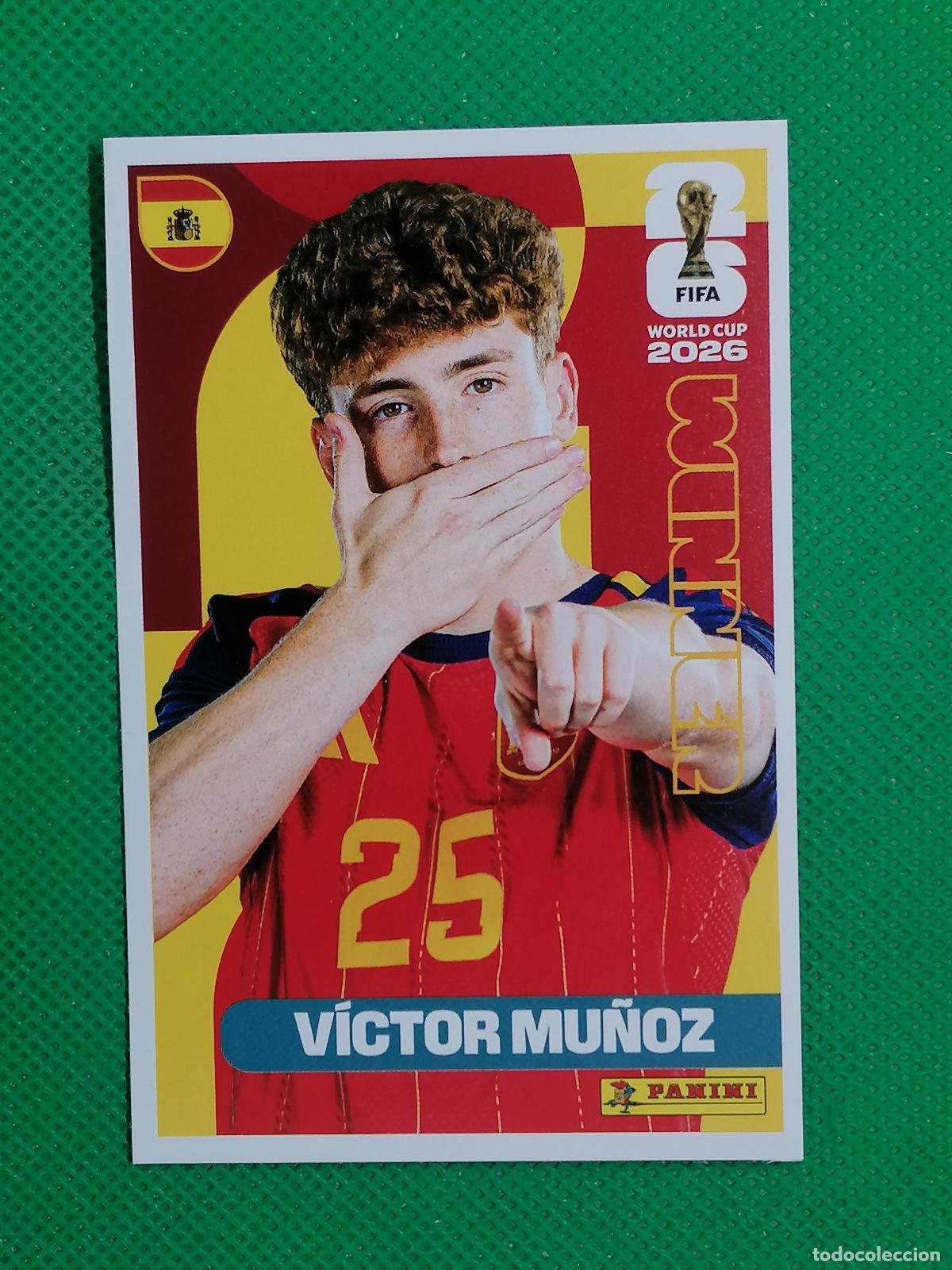Cartes &agrave; collectionner de Football: 26 VICTOR MU&Ntilde;OZ ESPA&Ntilde;A WINNER POSTER ⚽ PANINI FIFA MUNDIAL WORLD CUP 26 2026 STICKER ⚽