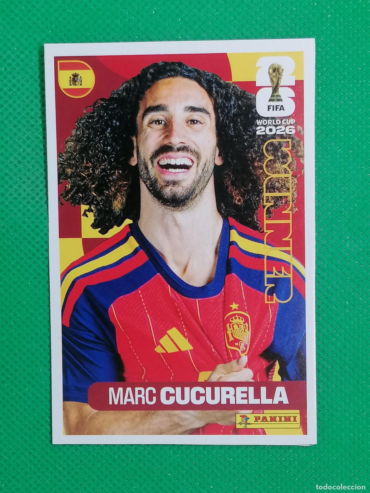 Cartes &agrave; collectionner de Football: 25 MARC CUCURELLA ESPA&Ntilde;A WINNER POSTER ⚽ PANINI FIFA MUNDIAL WORLD CUP 26 2026 STICKER ⚽