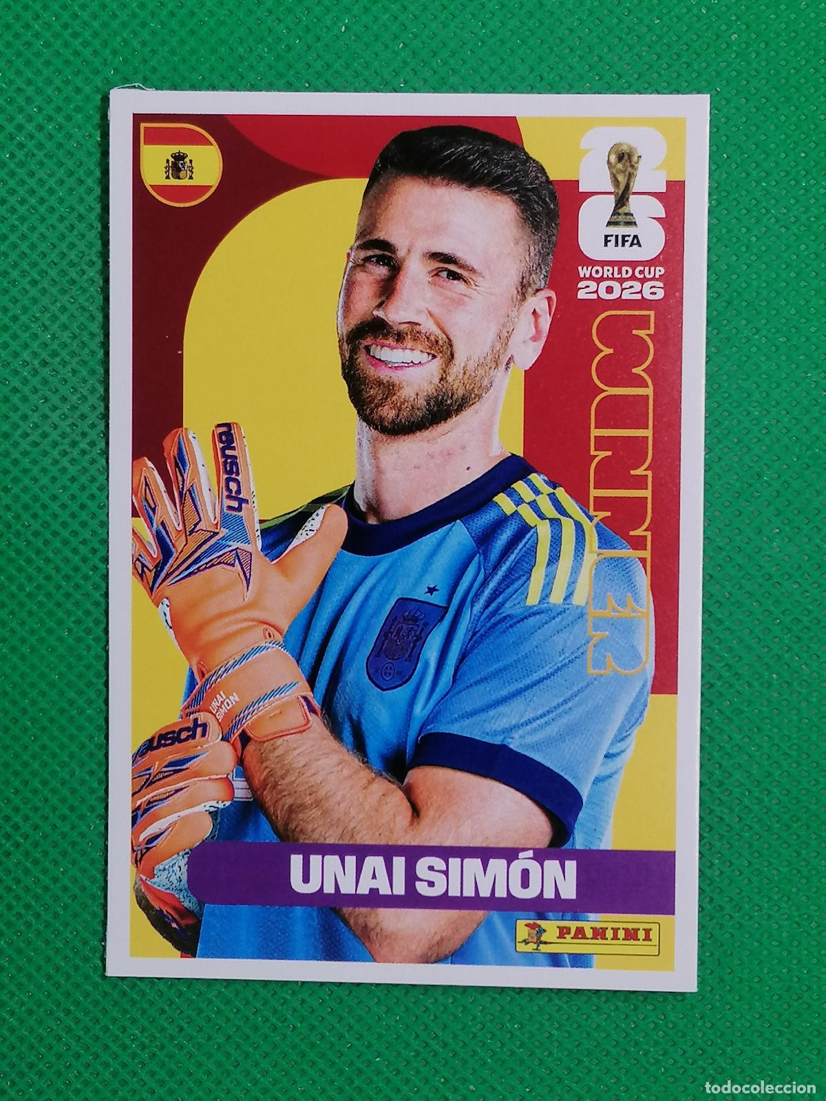 Cartes &agrave; collectionner de Football: 24 UNAI SIMON ESPA&Ntilde;A WINNER POSTER ⚽ PANINI FIFA MUNDIAL WORLD CUP 26 2026 STICKER ⚽