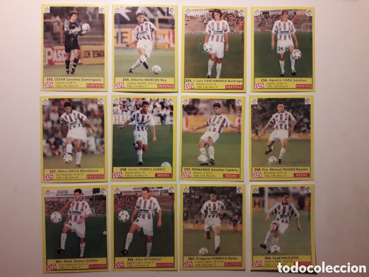 Cromos de f&uacute;tbol: 12 CROMOS VALLADOLID EQUIPO COMPLETO. DIARIO AS LIGA 1995 1996. 95 96. SIN PEGAR. PEDIDO M&Iacute;NIMO 3&euro;