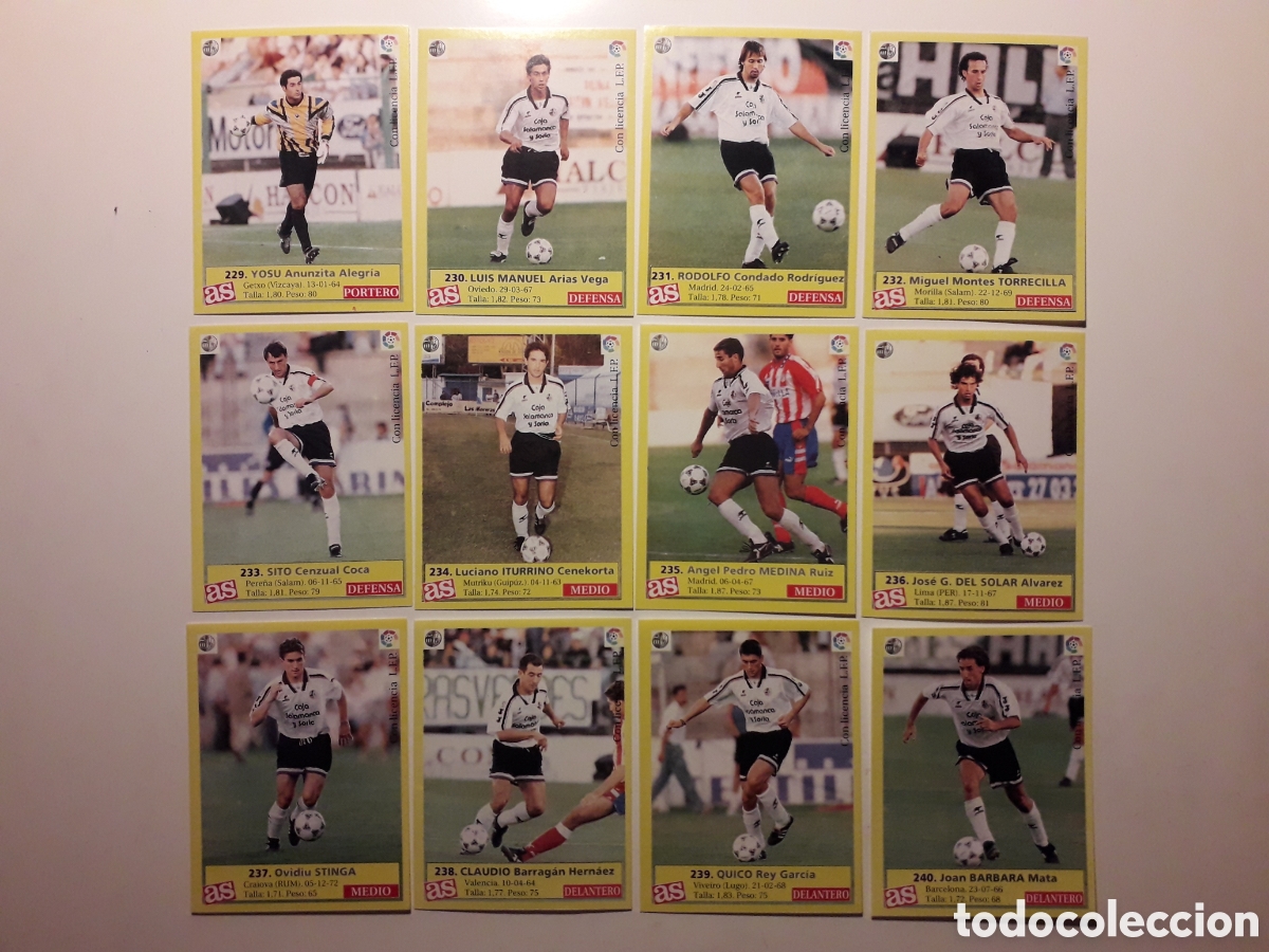 Cromos de f&uacute;tbol: 12 CROMOS SALAMANCA EQUIPO COMPLETO. DIARIO AS LIGA 1995 1996. 95 96. SIN PEGAR, PEDIDO M&Iacute;NIMO 3&euro;.