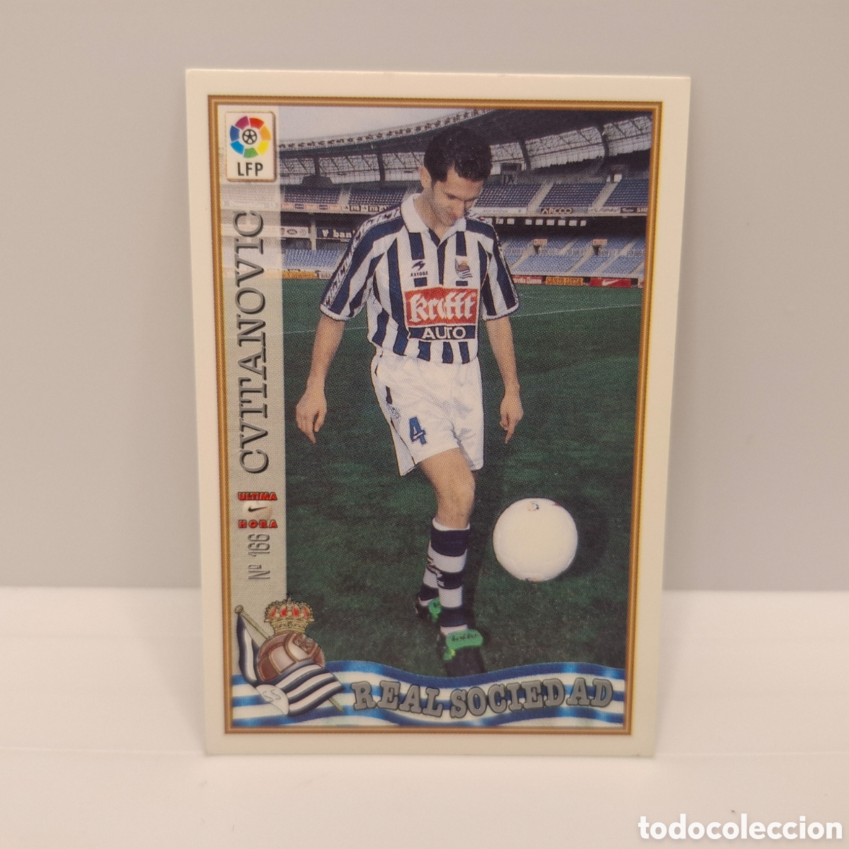 Fu&szlig;ball-Sticker: Real Sociedad - N&ordm; 166 Cvitanovic, &Uacute;ltima hora - Mundicromo Liga 1996-1997, 96-97