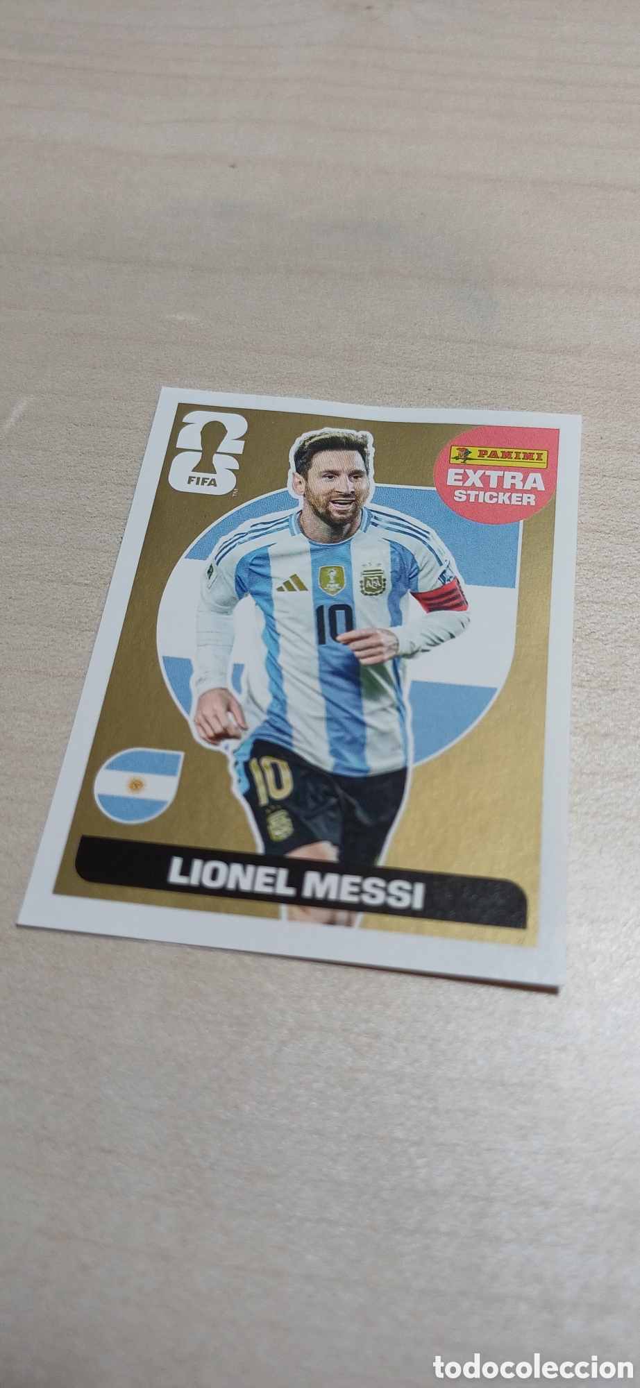 Cromos de f&uacute;tbol: Messi Sticker Gold 2026