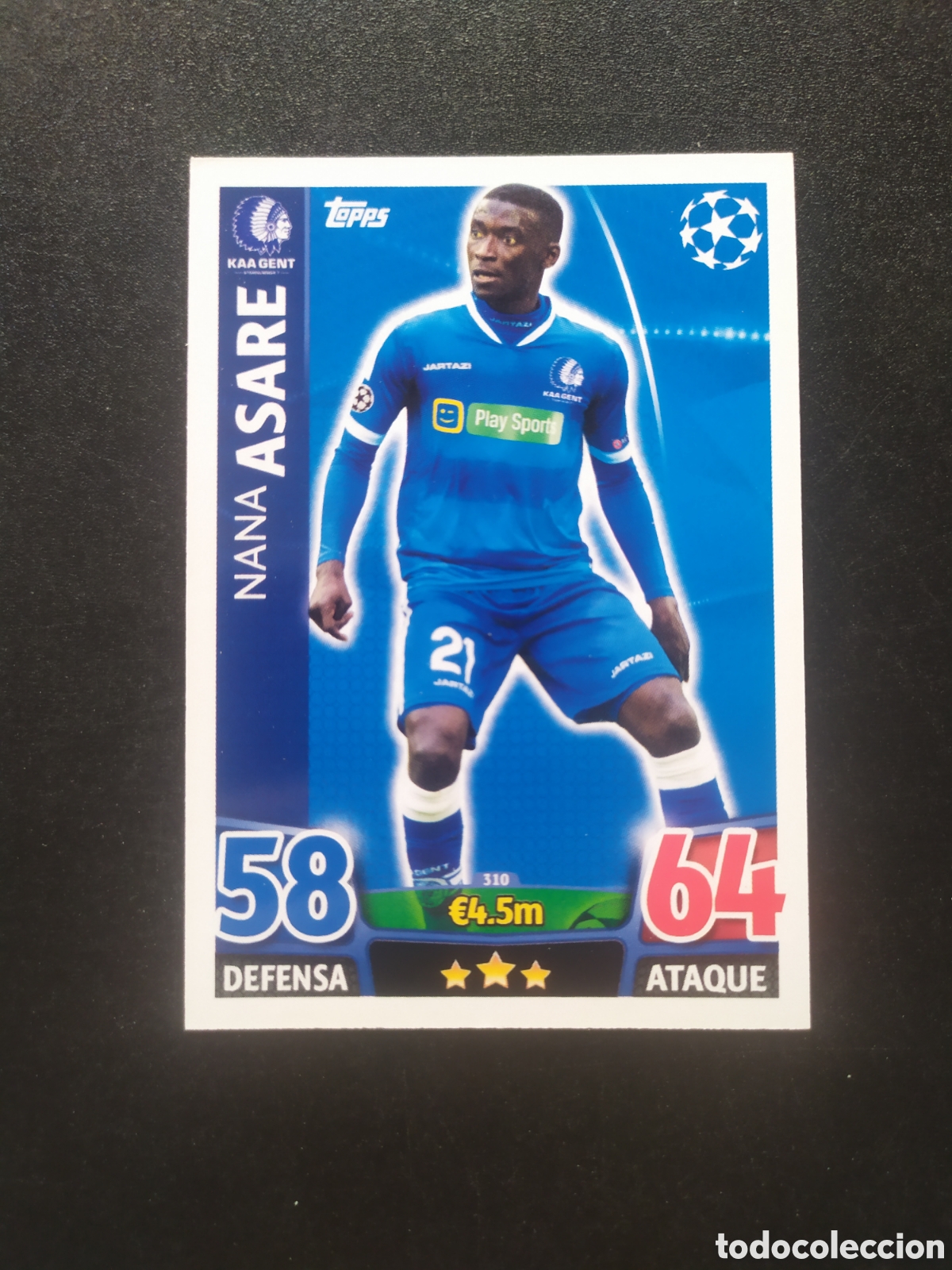 Cartes &agrave; collectionner de Football: UEFA Champions match attax topps 2015 2016 15 16 Asare n&deg; 310 Genk