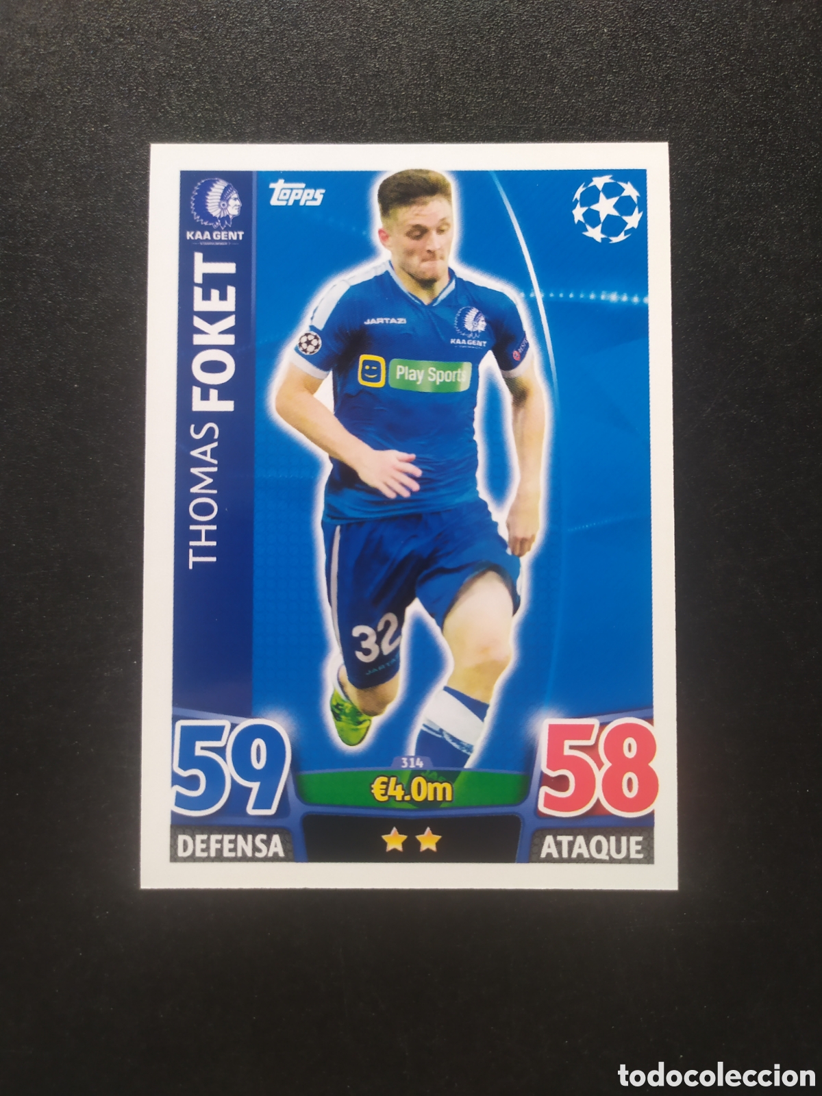 Cromos de f&uacute;tbol: UEFA Champions match attax topps 2015 2016 15 16 Foket n&deg; 314 Genk