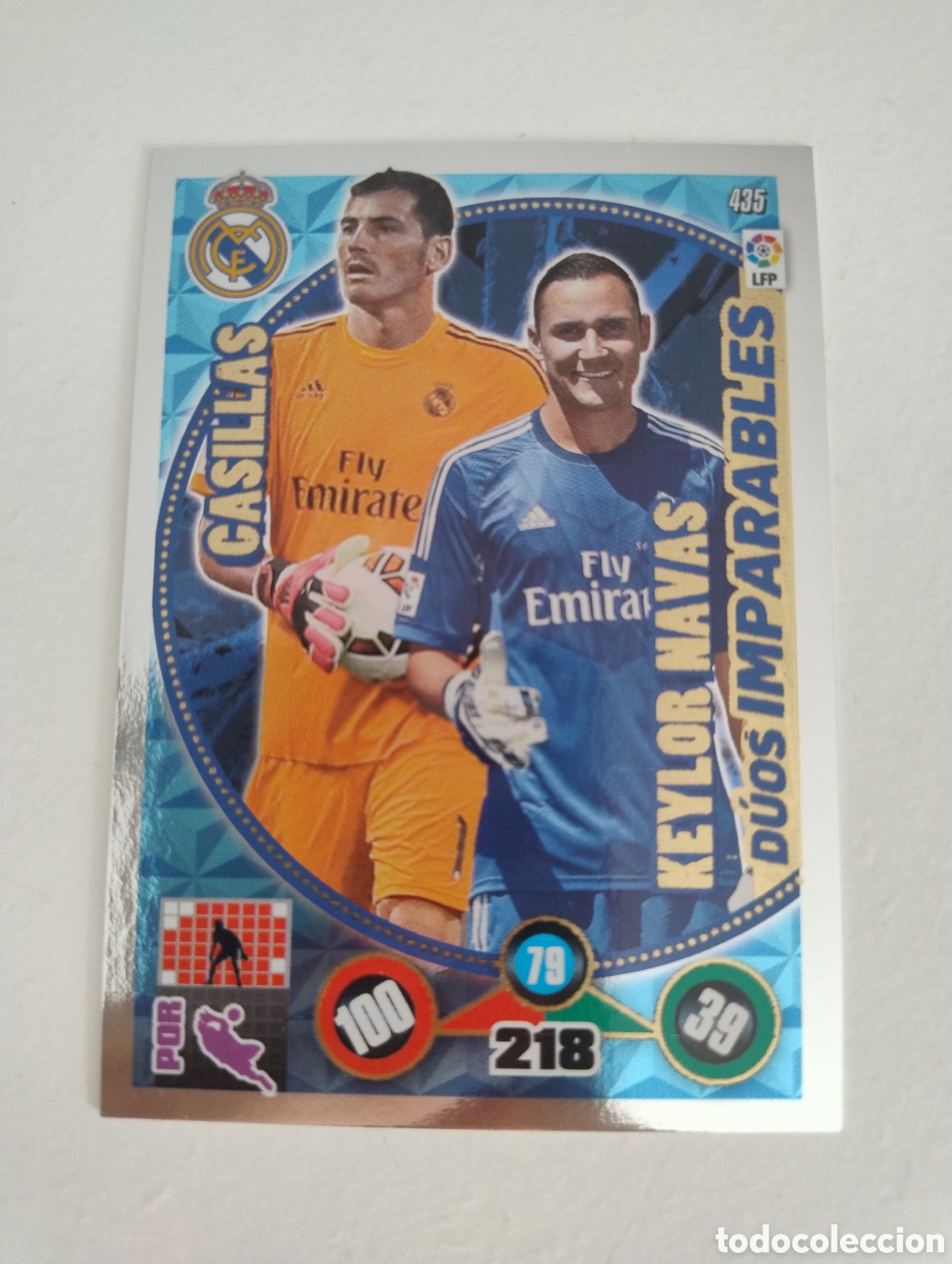 Cromos de f&uacute;tbol: 435 - Casillas y Keylor Navas - Real Madrid - Adrenalyn XL Liga 2014 - 2015 Dios Imparables