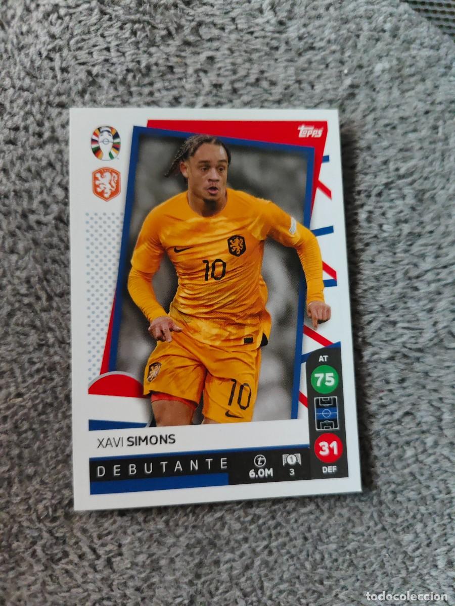 Cromos de f&uacute;tbol: 3 TOPPS EURO 2024 XAVI SIMONS NETHERLANDS PAISES BAJOS DEBUTANT EUROCOPA 24 LIDL AAT