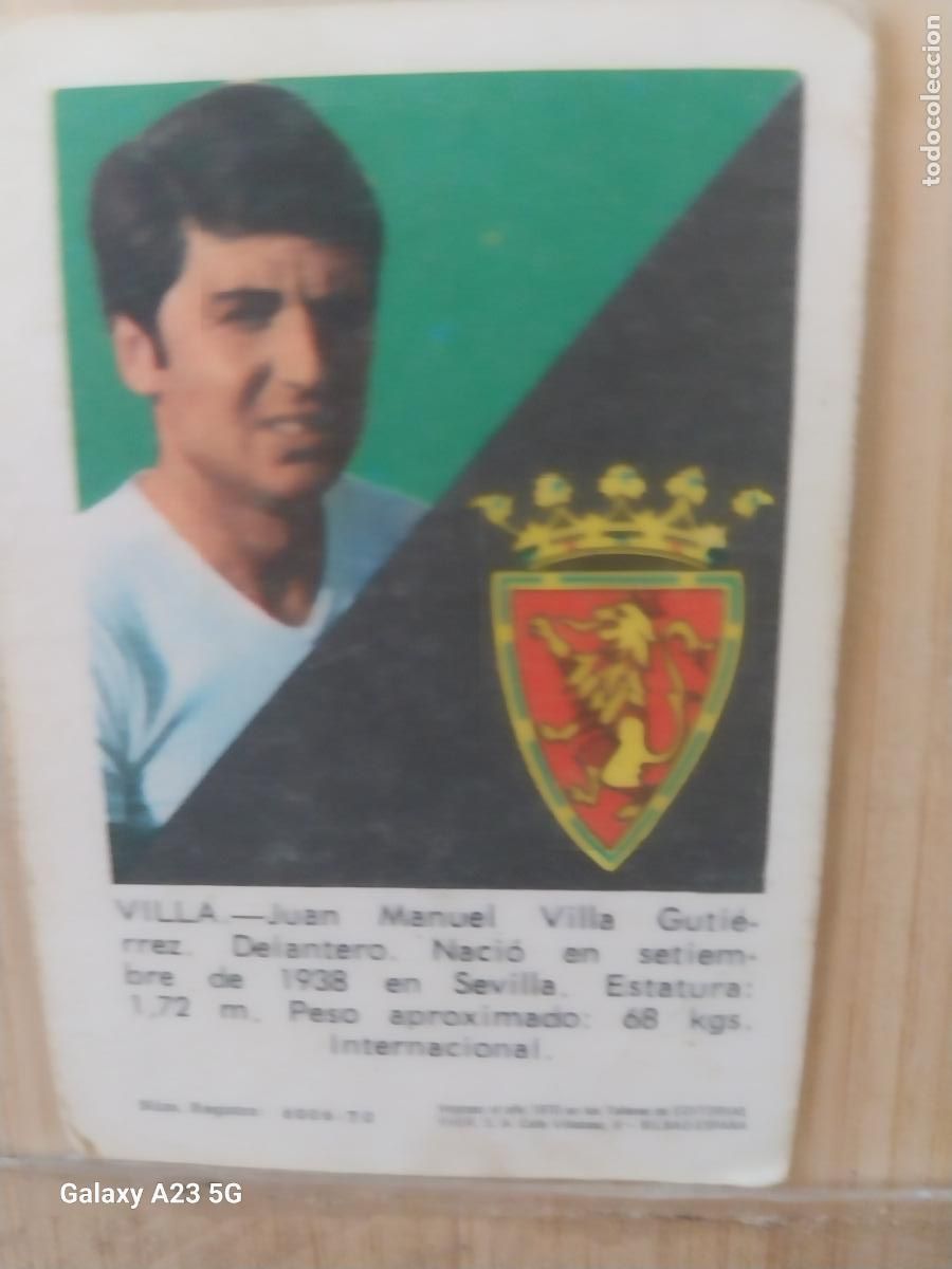 Cromos de f&uacute;tbol: VILLA ZARAGOZA ED FHER LIGA 1970 70 71 CROMO ORIGINAL RECUPERADO