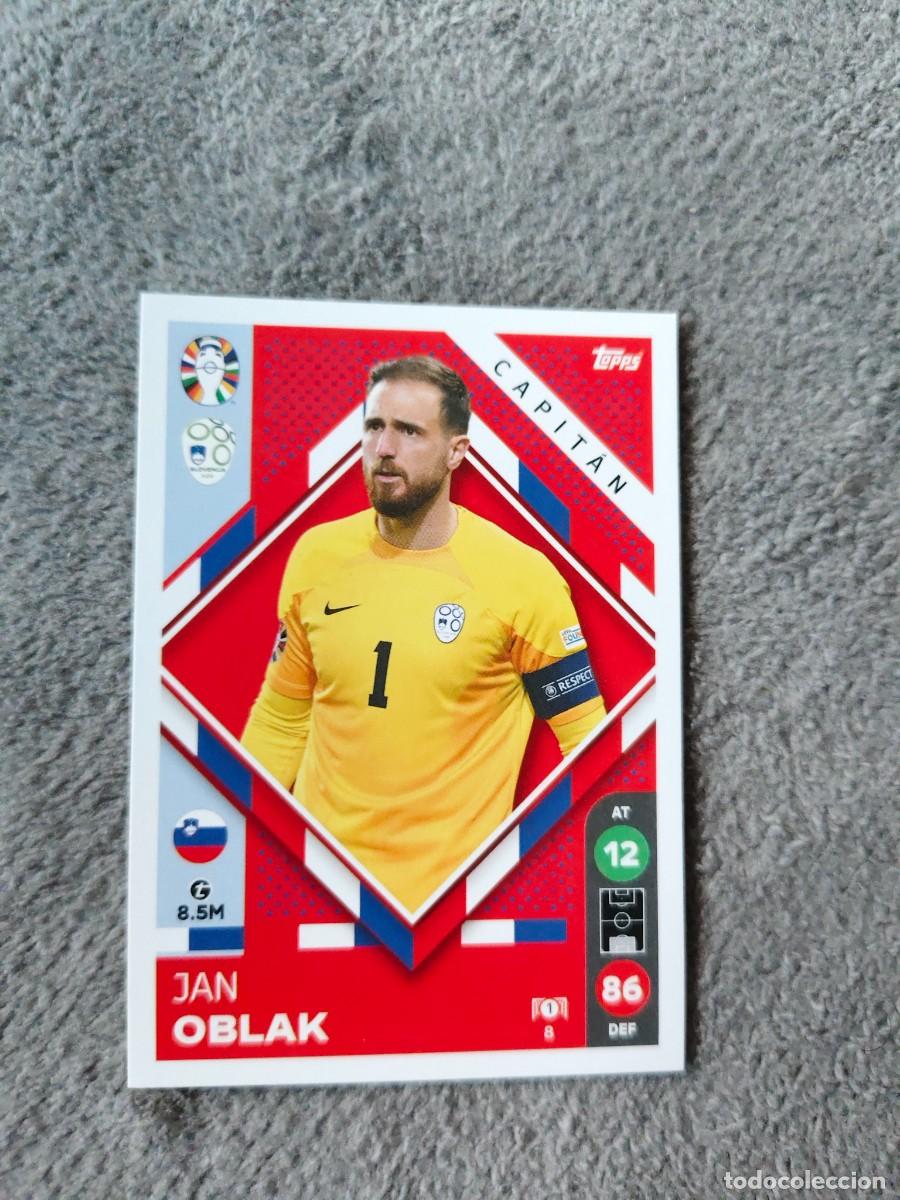 Cromos de f&uacute;tbol: 8 TOPPS EURO 2024 JAN OBLAK SLOVENIA ESLOVENIA CAPTAIN MATCH ATTAX EUROCOPA 24 LIDL AAT