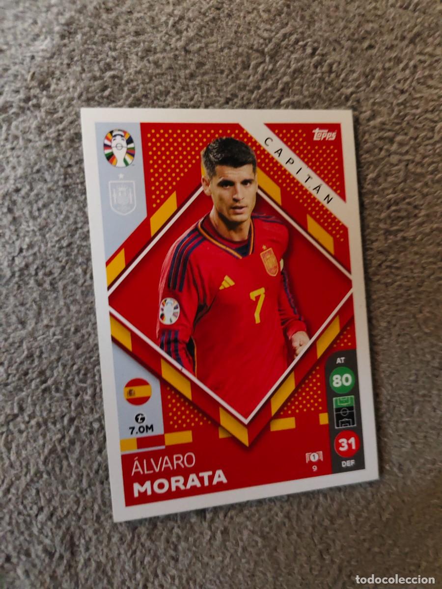 Cromos de f&uacute;tbol: 9 TOPPS EURO 2024 &Aacute;LVARO MORATA SPAIN ESPA&Ntilde;A CAPTAIN MATCH ATTAX EUROCOPA 24 LIDL AAT