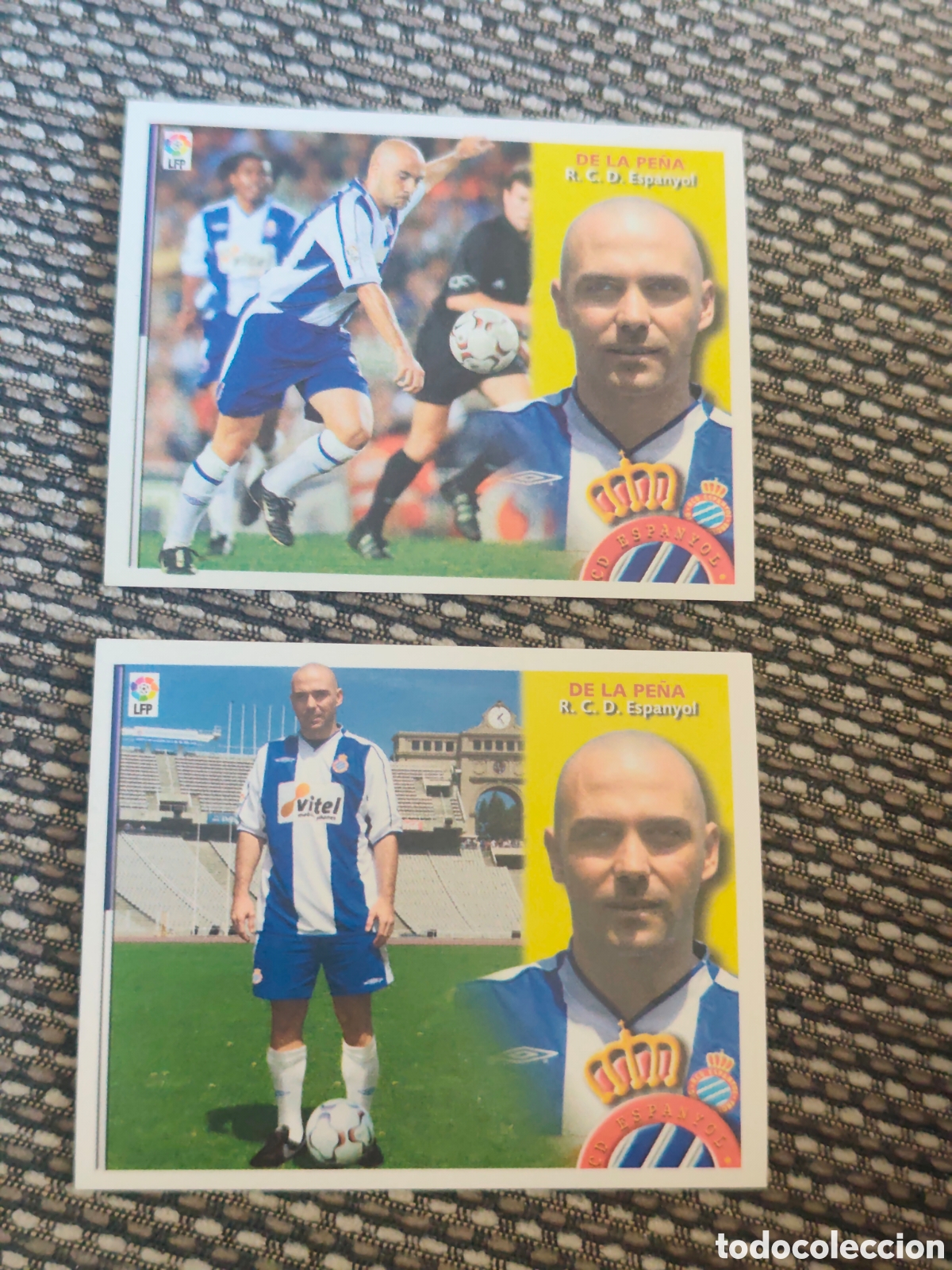 Cromos de f&uacute;tbol: DOBLE VERSI&Oacute;N COLOCA DE LA PE&Ntilde;A ESPANYOL EDICIONES ESTE 2002 2003