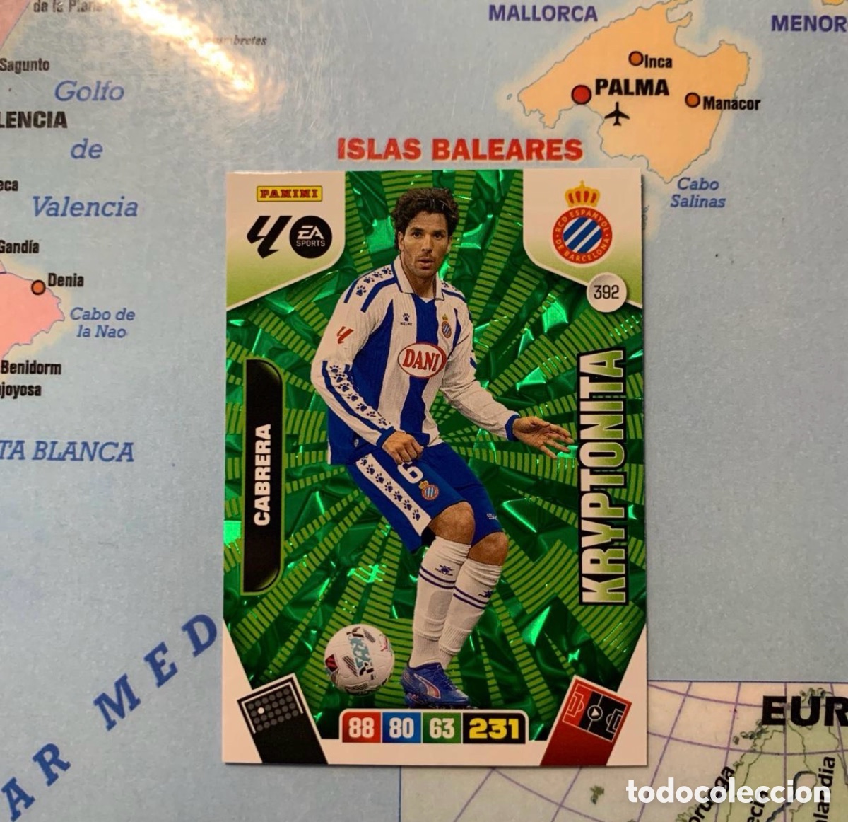 Fu&szlig;ball-Sticker: Cabrera Kryptonita n&uacute;mero 392 del Espa&ntilde;ol cromo adrenalyn XL 25-26 2025-2026