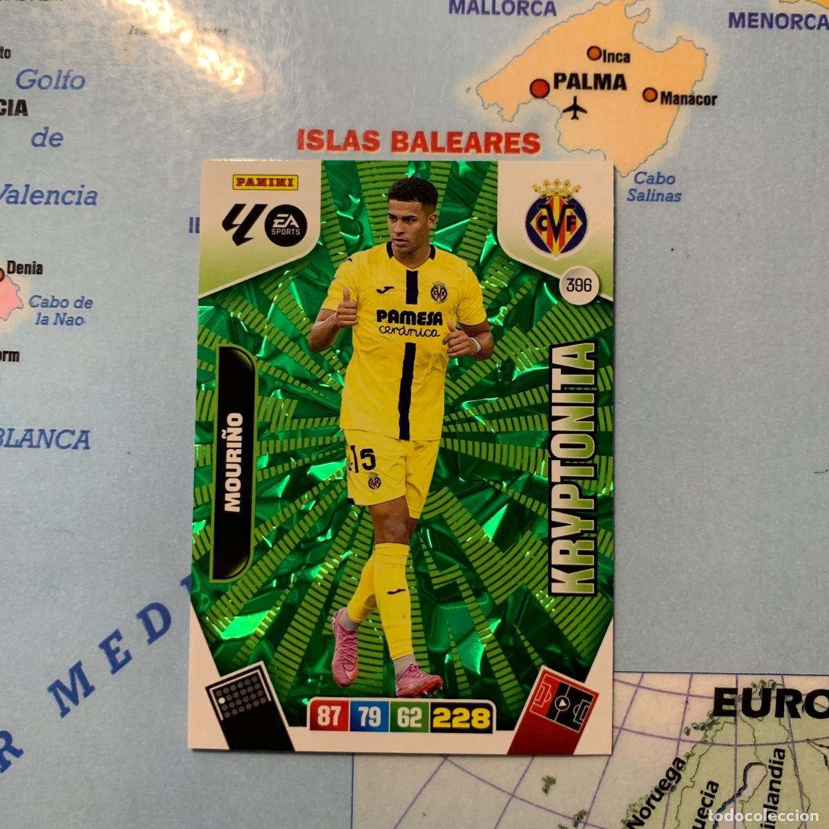 Fu&szlig;ball-Sticker: Mouri&ntilde;o kryptonita n&uacute;mero 396 del Villarreal cromo adrenalyn XL 25-26 2025-2026