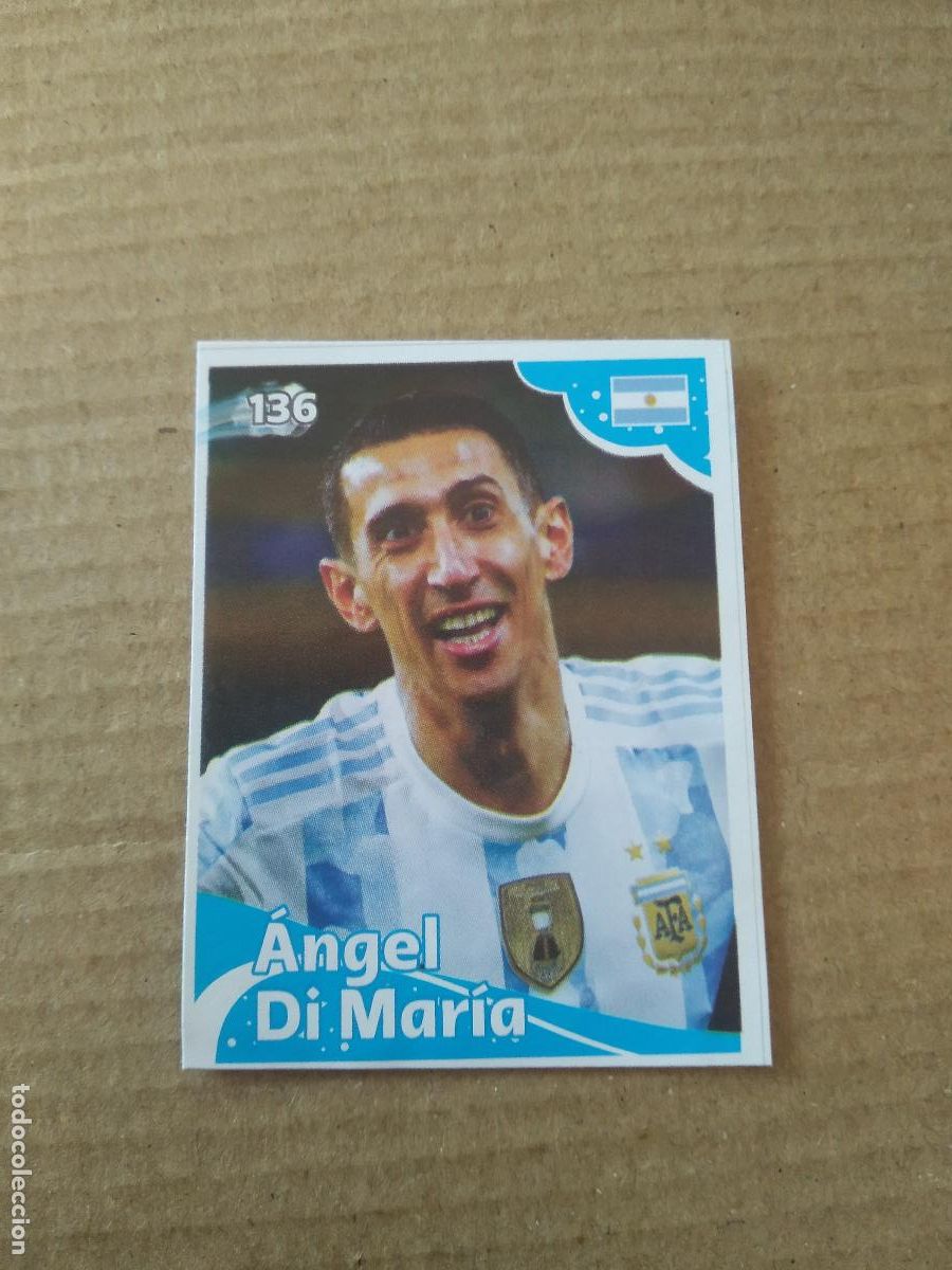 Cromos de f&uacute;tbol: 136 ANGEL DI MARIA ARGENTINA CROMO FUTBOL MUNDIAL 2022 EDITADO EN BRASIL WORLD CUP