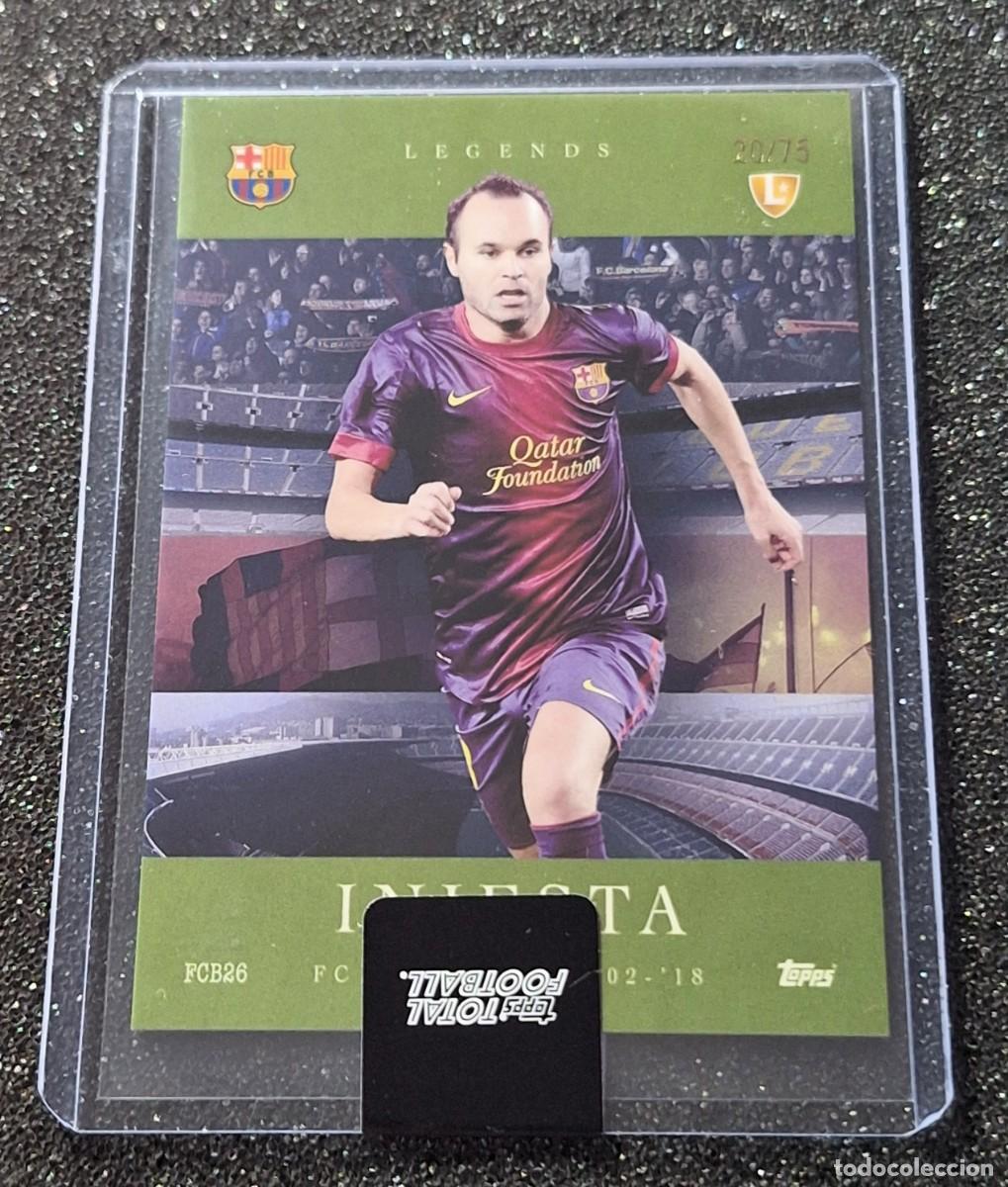Football Stickers: Andres Iniesta Barcelona Topps Total Football 20/75 Green Legends