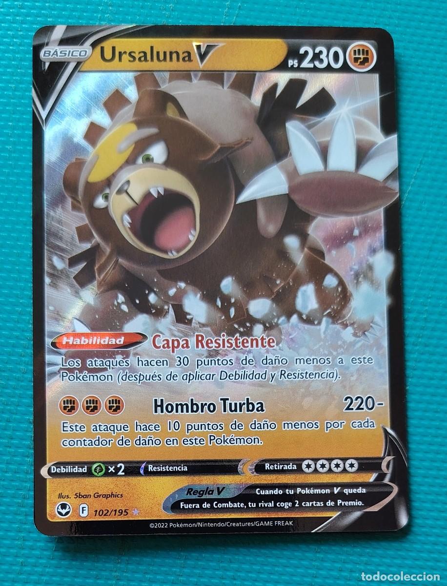 Cromos de f&uacute;tbol: CARTA POKEMON EN ESPA&Ntilde;OL - URSALUNA V 102 / 195 - BASIC - RARA * - ORIGINAL - NUEVA MD MINT