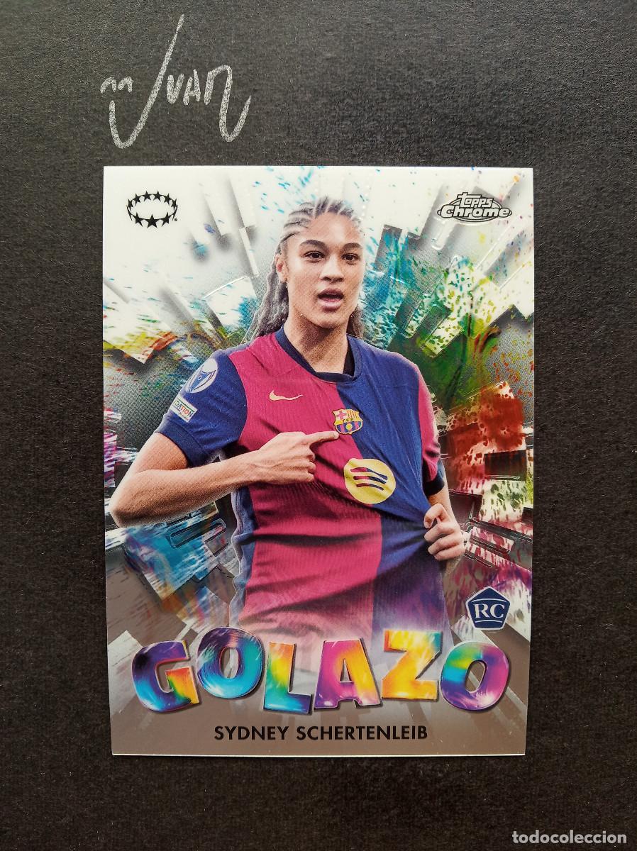 Cartes &agrave; collectionner de Football: 24 GOLAZO ROOKIE SYDNEY SCHERTENLEIB BARCELONA ⚽ TOPPS&reg; CHROME WOMEN CHAMPIONS 2024 2025 24 25 NUEVO