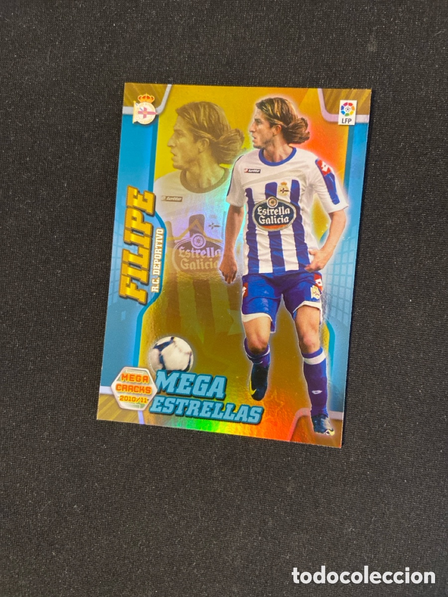 Figurine di Calcio: FILIPE 372 MEGA ESTRELLAS (DEPORTIVO CORU&Ntilde;A) PANINI MEGACRACKS 2010-2011 10 11 CROMO CARTA M-6