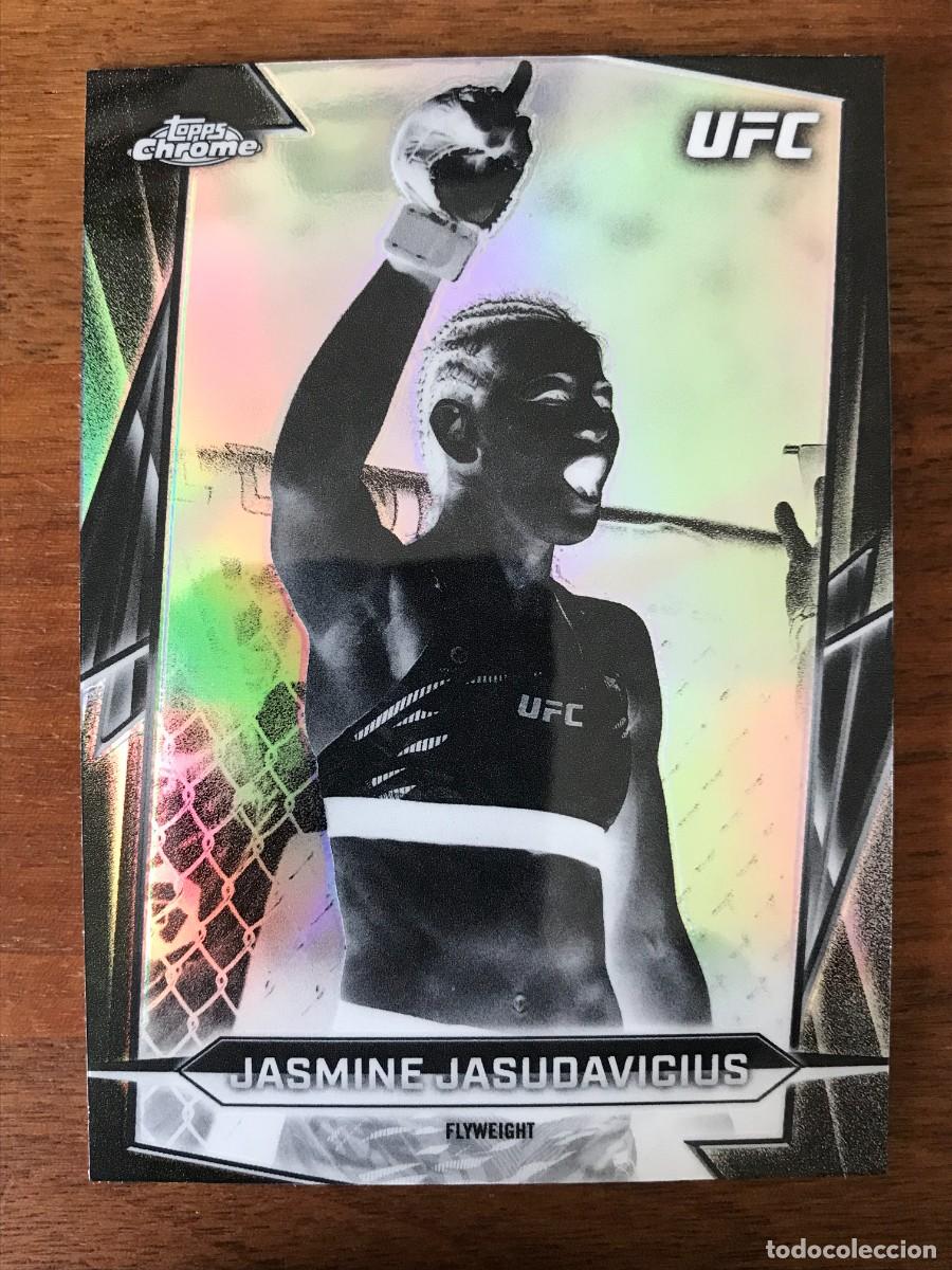 Football Stickers: JASMINE JASUDAVICIUS - FLYWEIGHT - NEGATIVE REFRACTOR - TOPPS CHROME UFC 2026 26