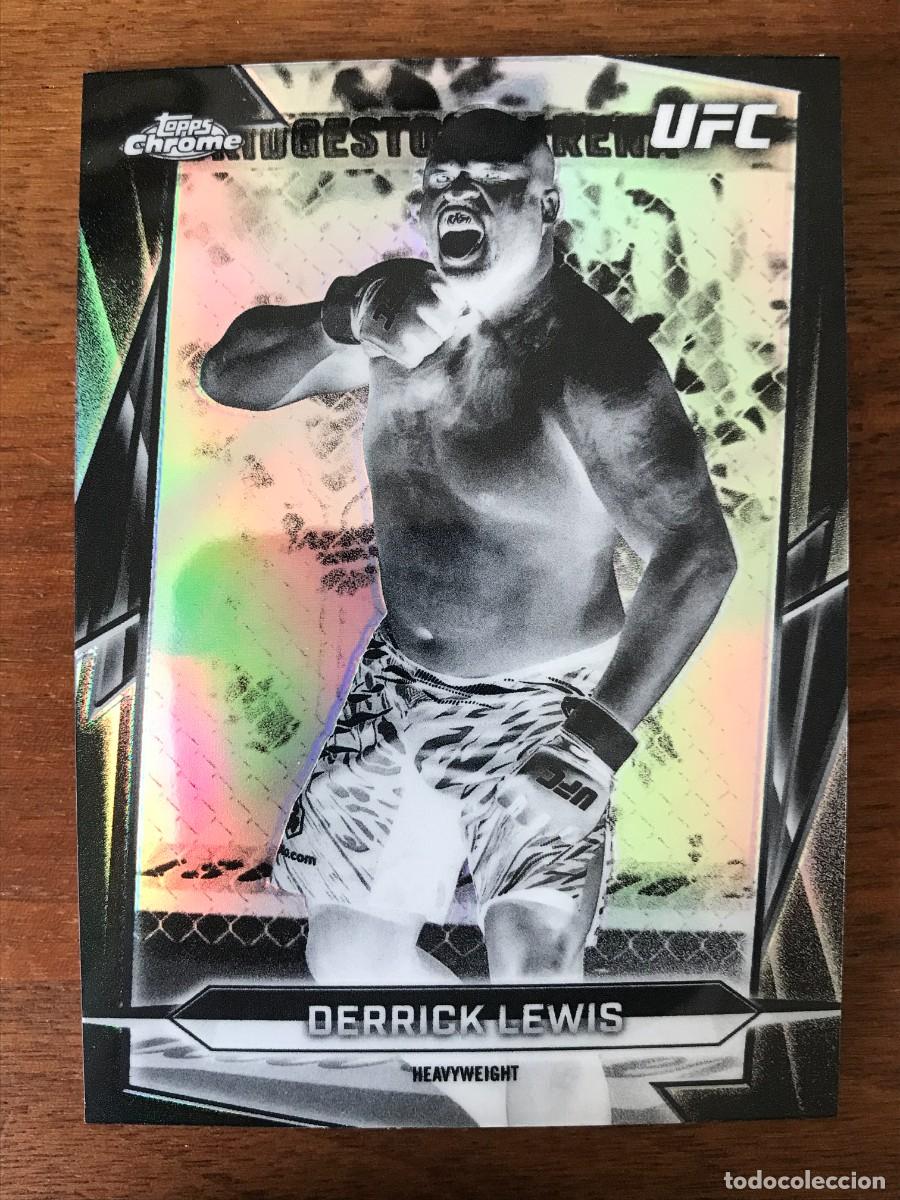 Football Stickers: DERRICK LEWIS - HEAVYWEIGHT - NEGATIVE REFRACTOR - TOPPS CHROME UFC 2026 26