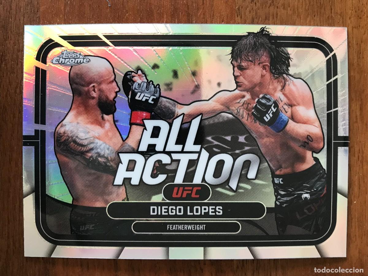 Cartes &agrave; collectionner de Football: DIEGO LOPES - FEATHERWEIGHT - ALL ACTION - REFRACTOR - TOPPS CHROME UFC 2026 26